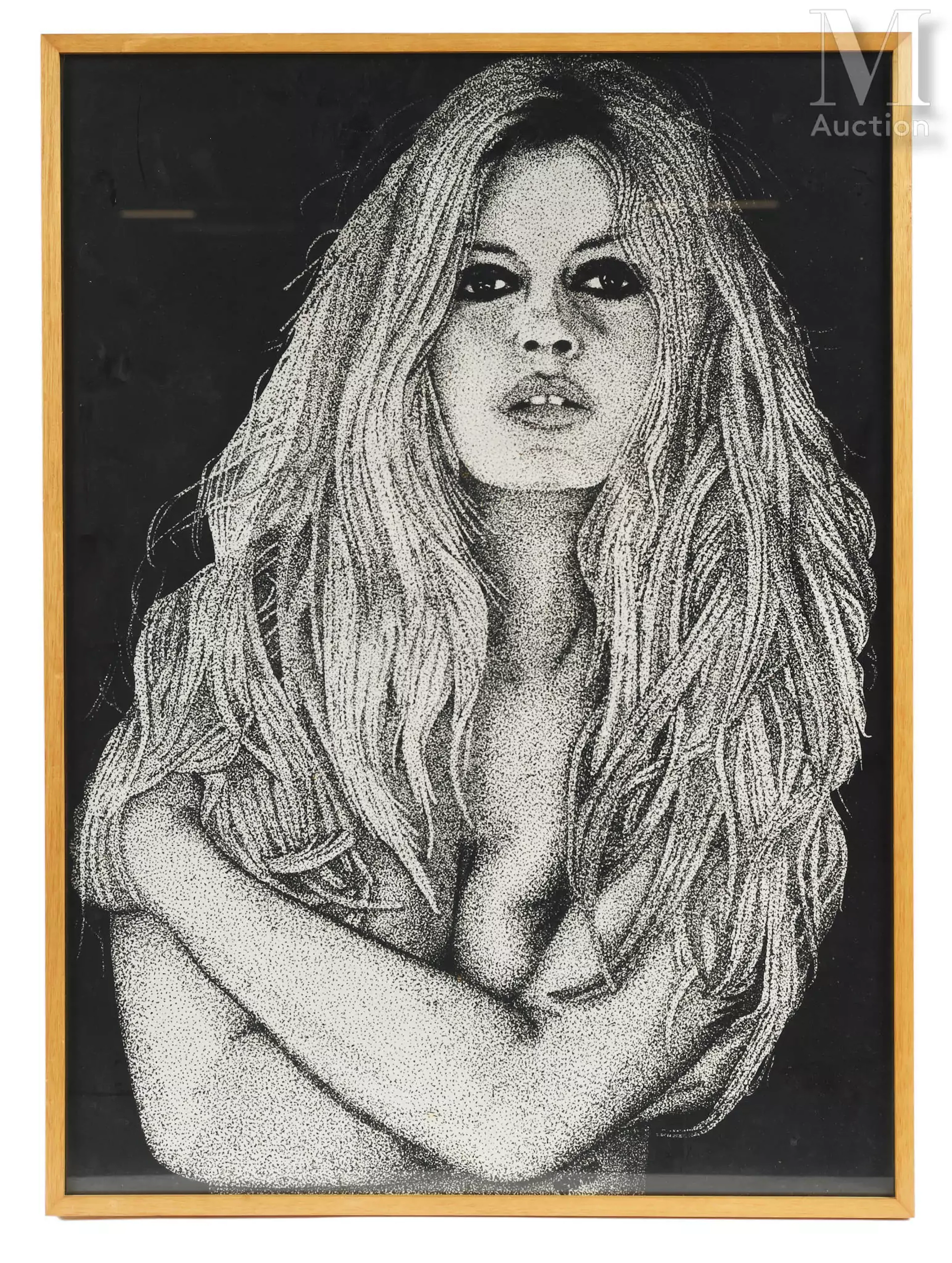 École du XXe siècle Brigitte Bardot nue avec les bras contre sa poitrine