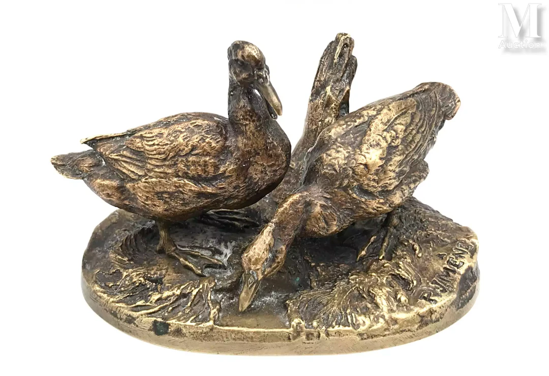 Pierre-Jules MÈNE (1810-1879) d'après Deux canards près d’un tronc d’arbre