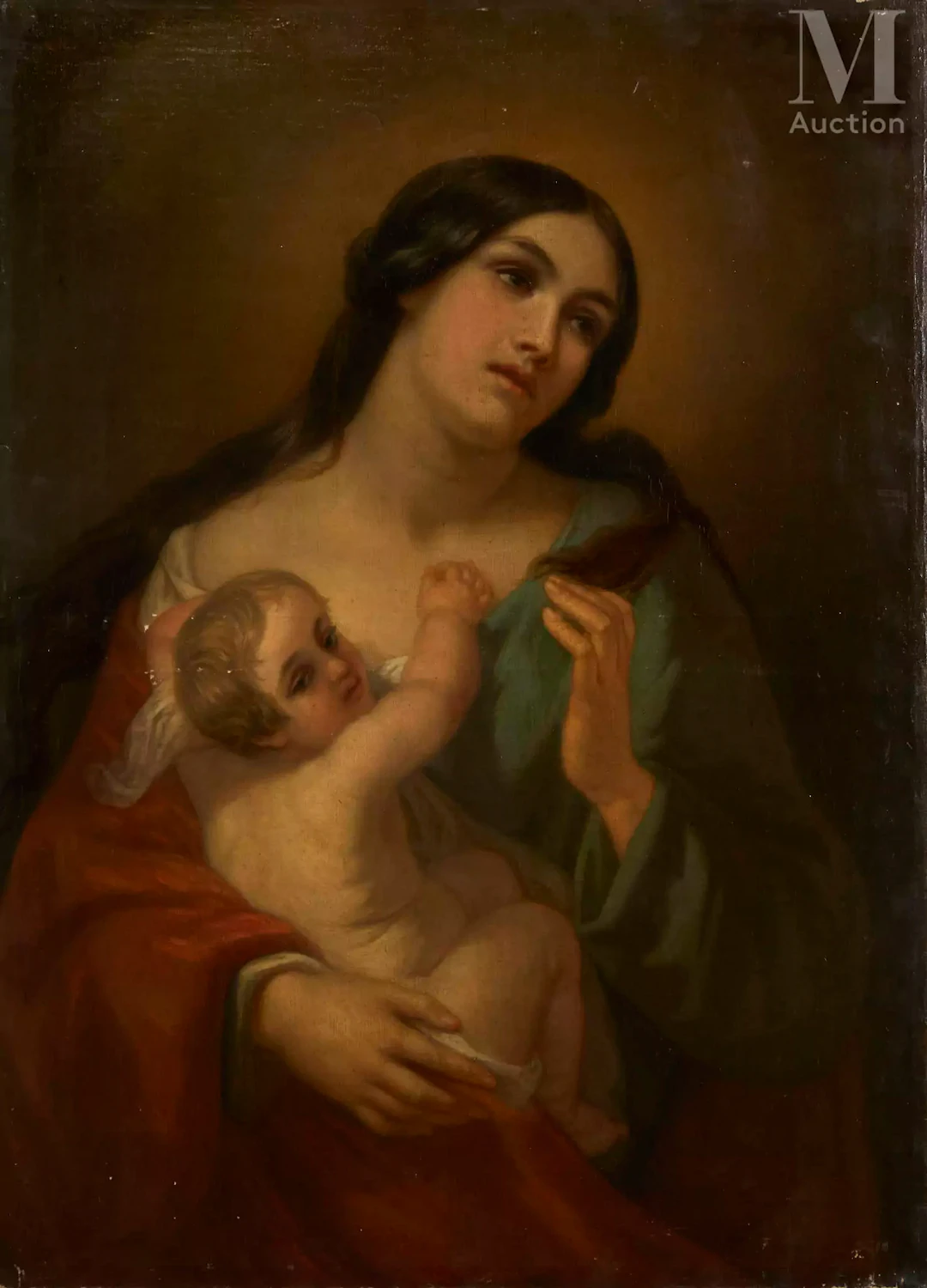 Ecole ITALIENNE du XIXe siècle, suiveur de Francesco HAYEZ Vierge à l’Enfant