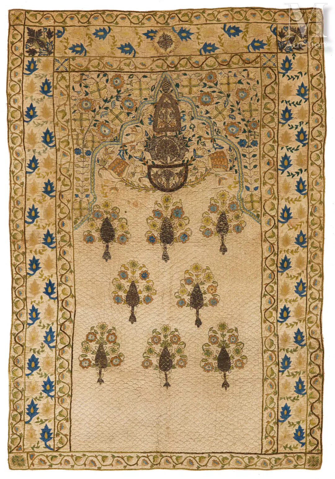 Tapis de prière d’été Inde du Nord, circa 1800