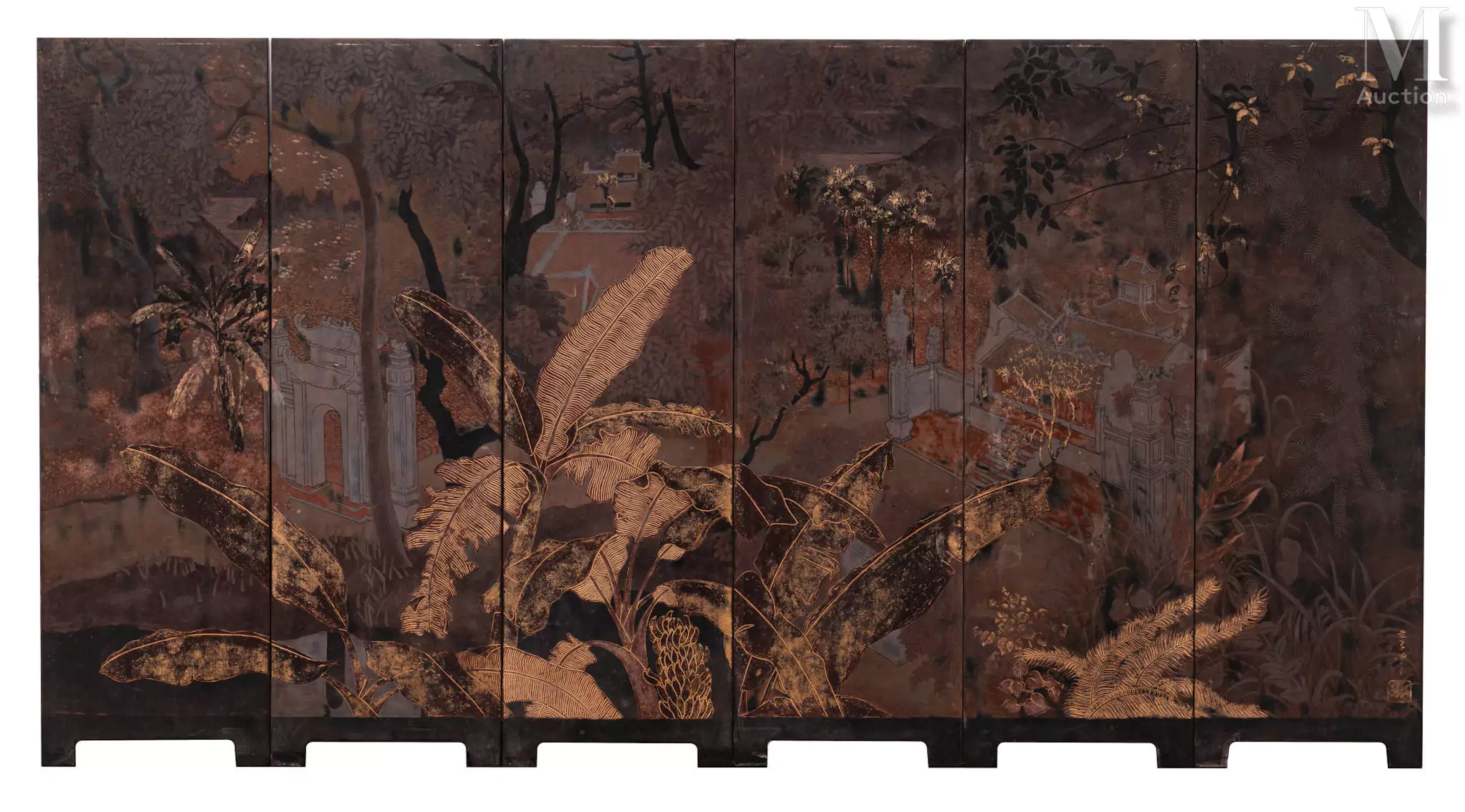 Ⓗ PHAM HAU (1903-1994) "Paysage du Moyen-Pays du Nord du Vietnam", 1936