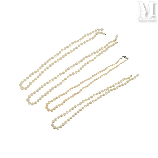 Lot de colliers de perles de culture