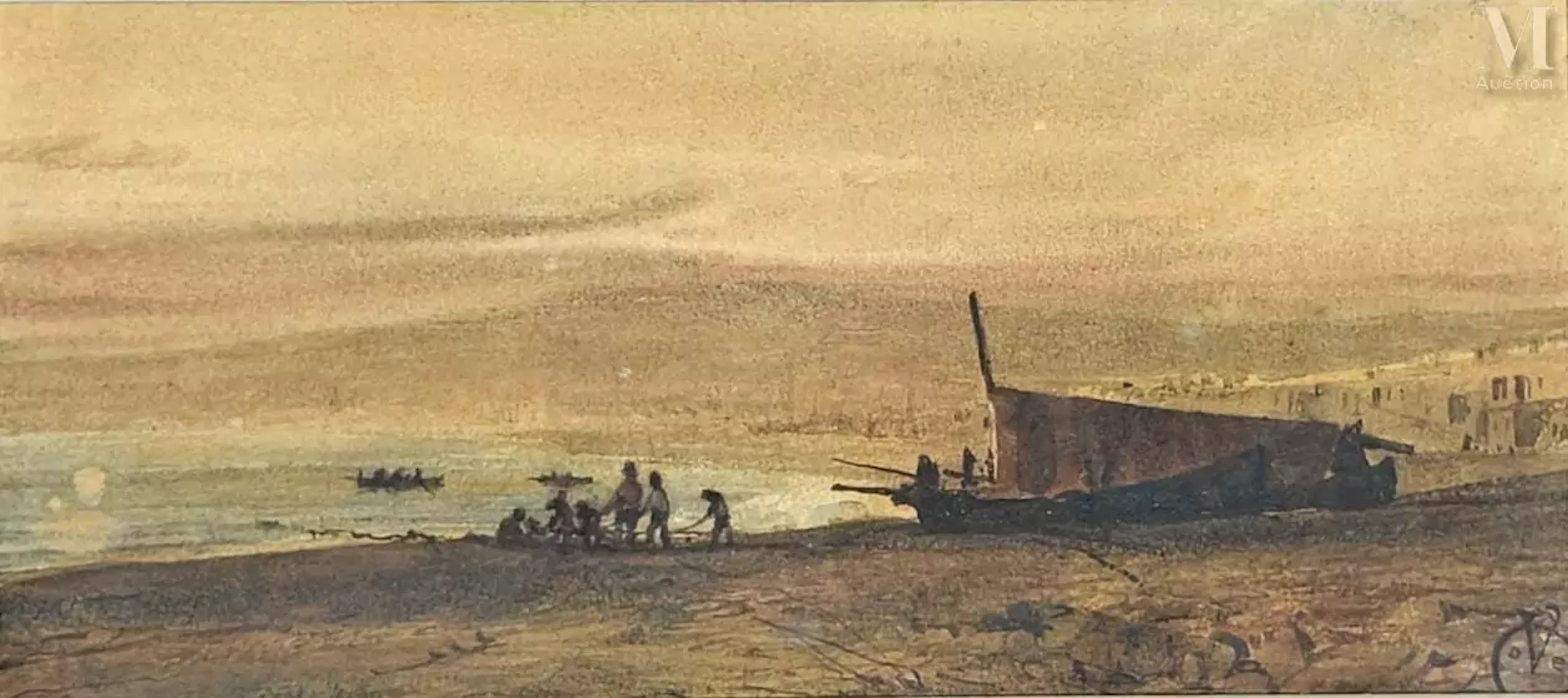 FRICERO Joseph (1807-1870) Port de Carras