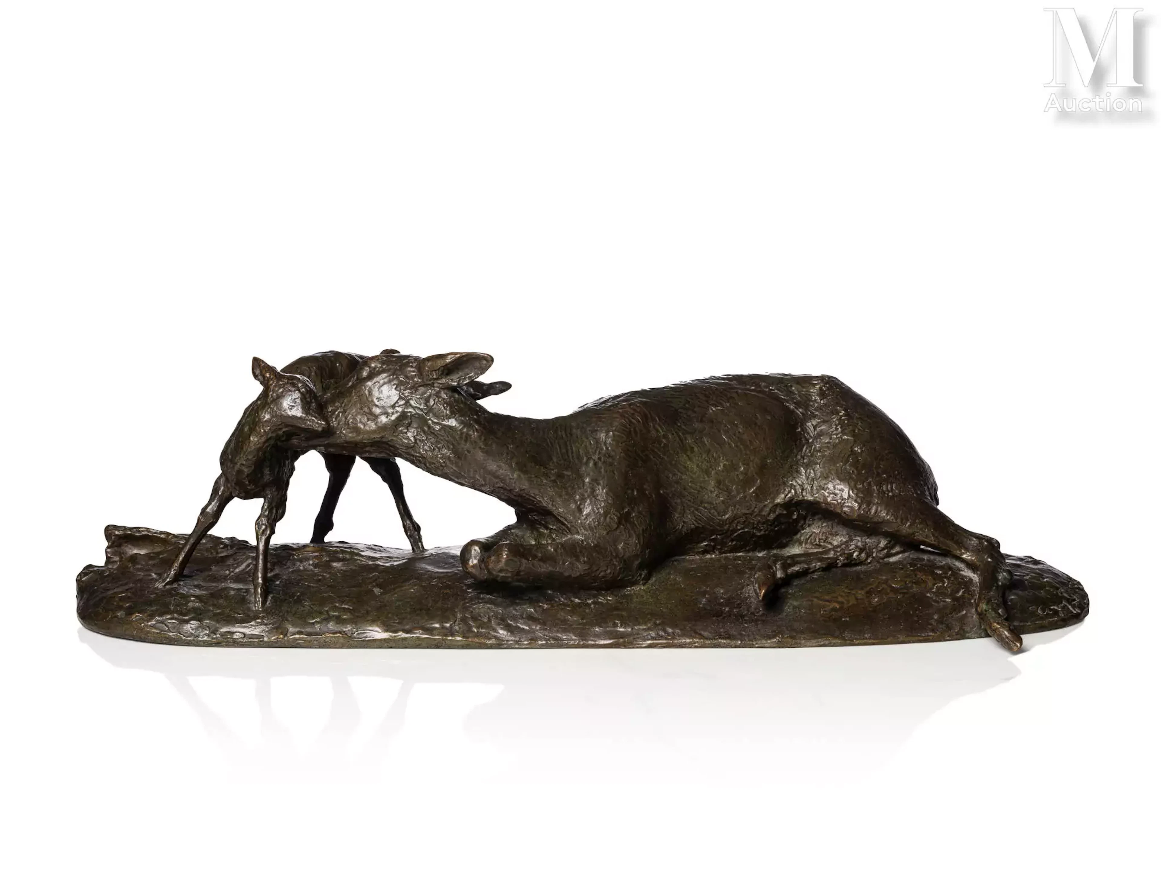 Ary Jean Léon BITTER (1883-1973) "Biche et faon"
