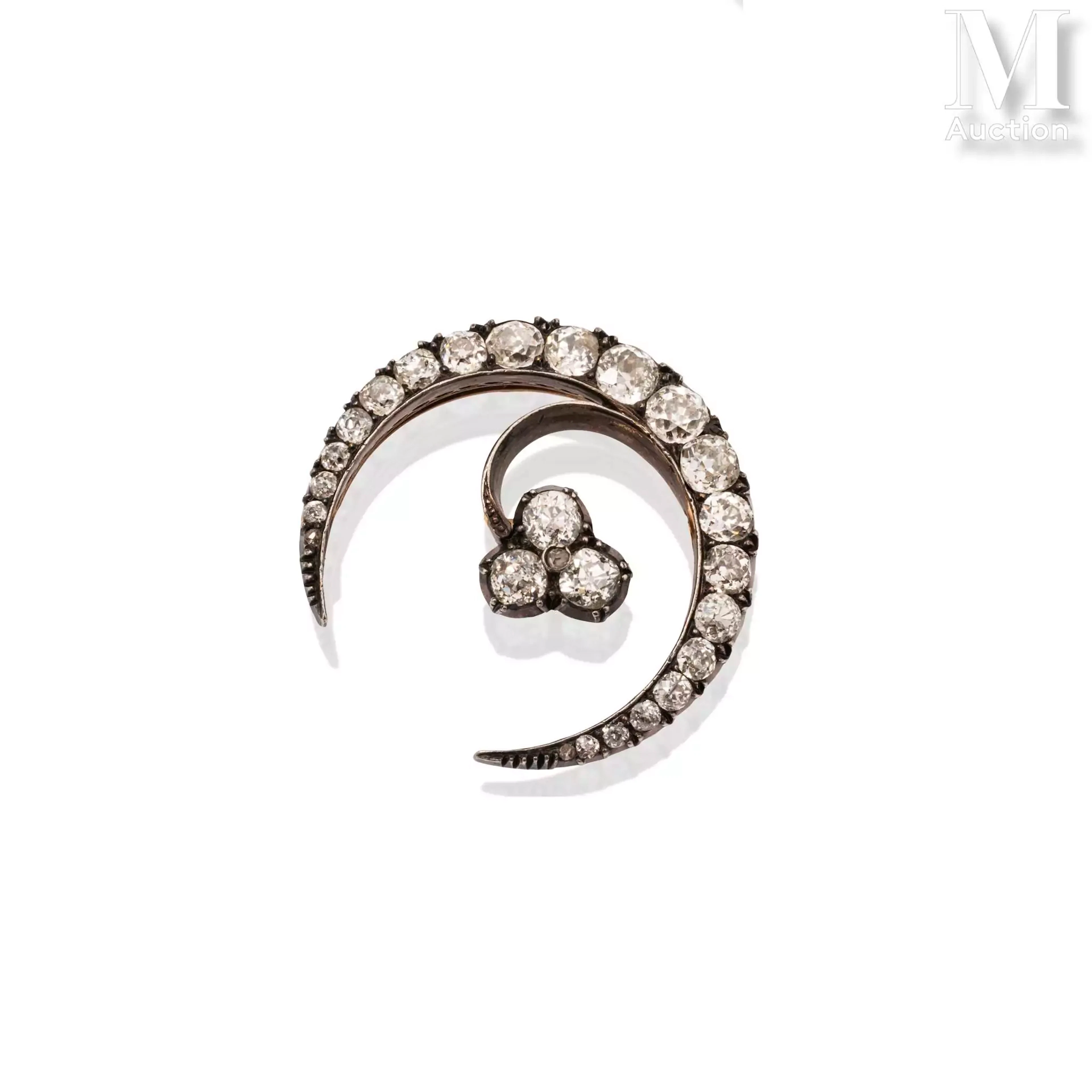 Broche croissant de lune
