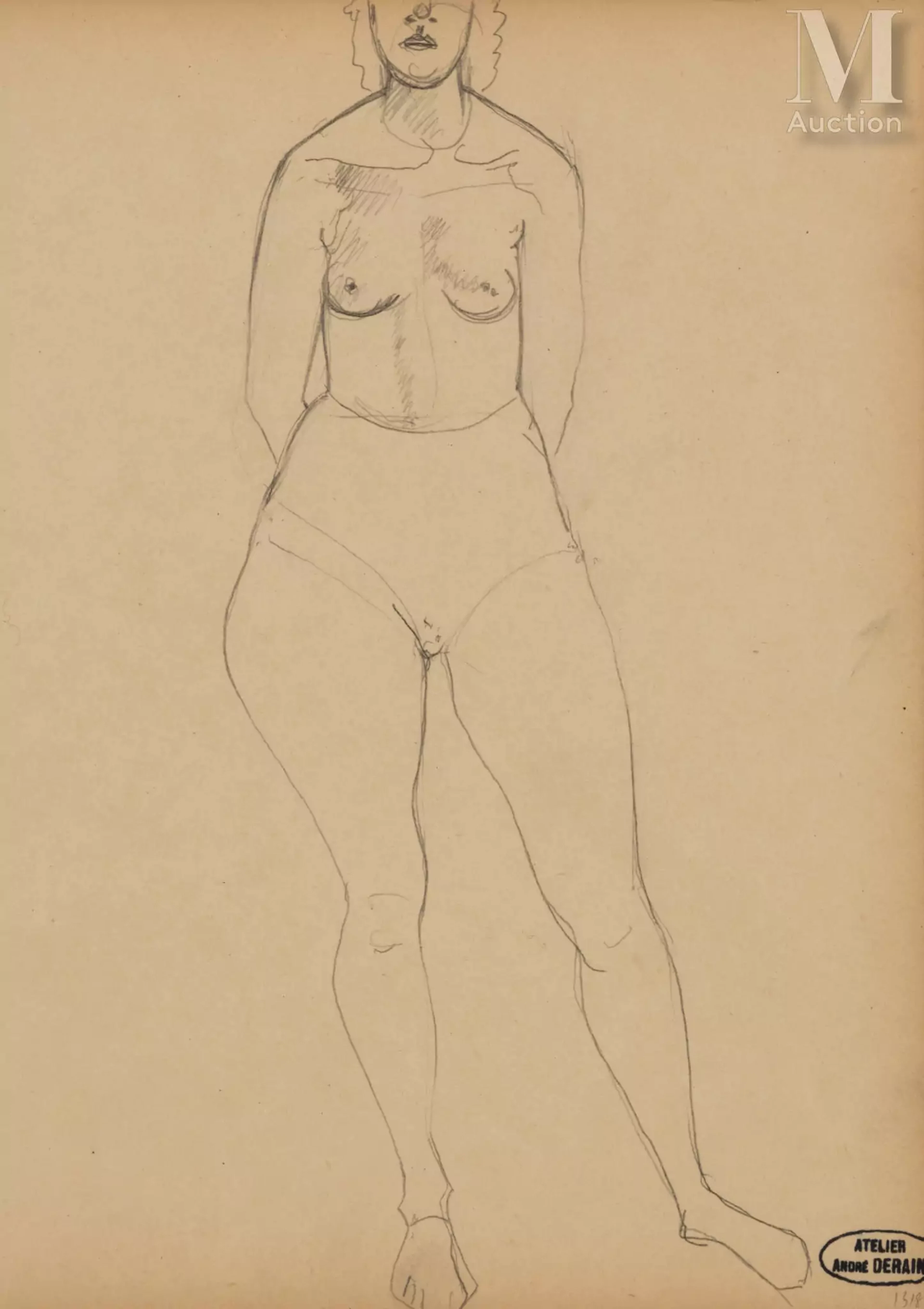 André DERAIN (Chatou 1880 - Garches 1954) Nu debout