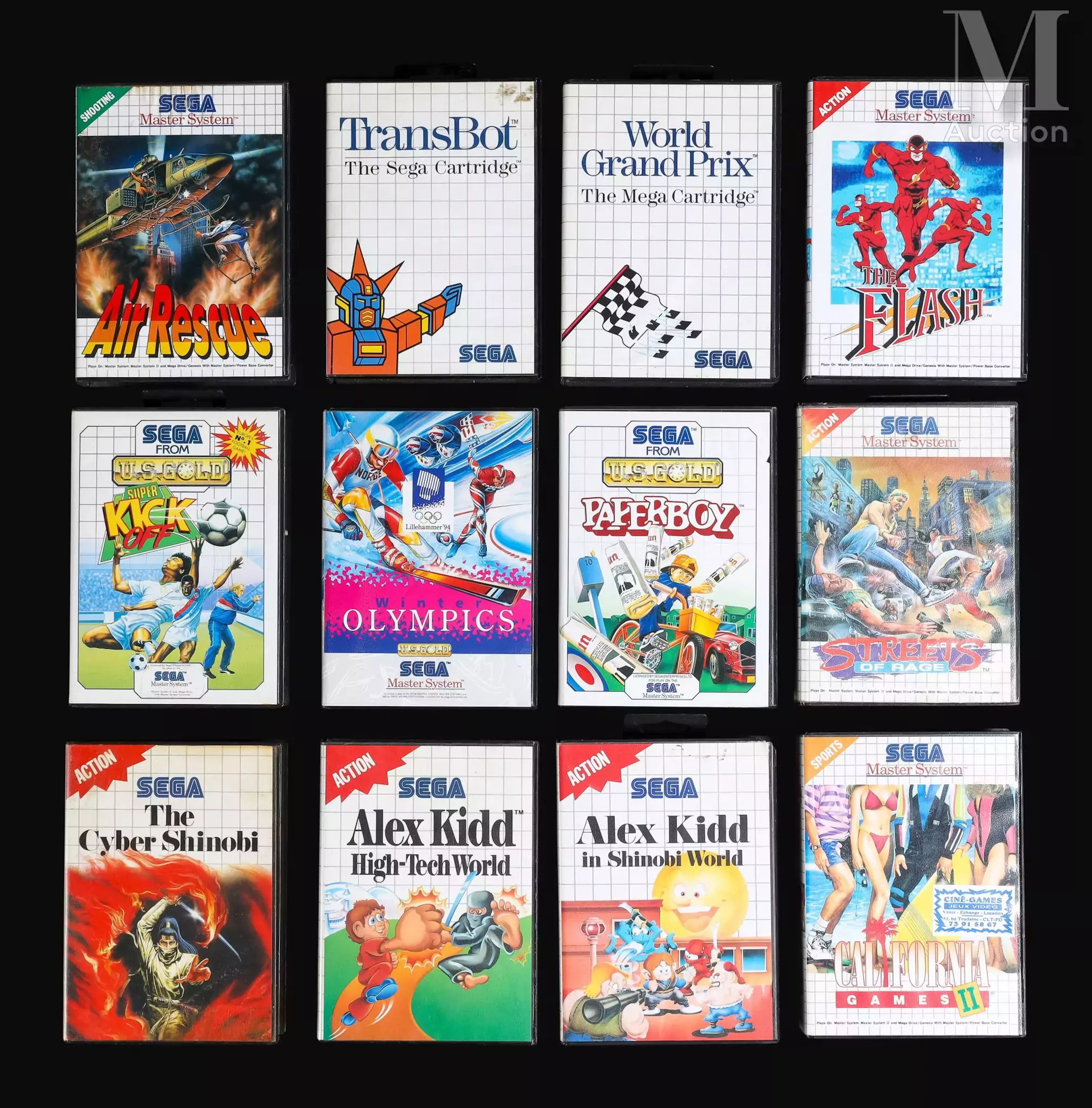 SEGA MASTER SYSTEM PAL Ensemble de 12 jeux :