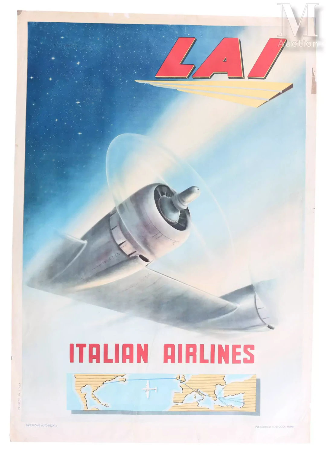 Italian Airlines affiche en couleur