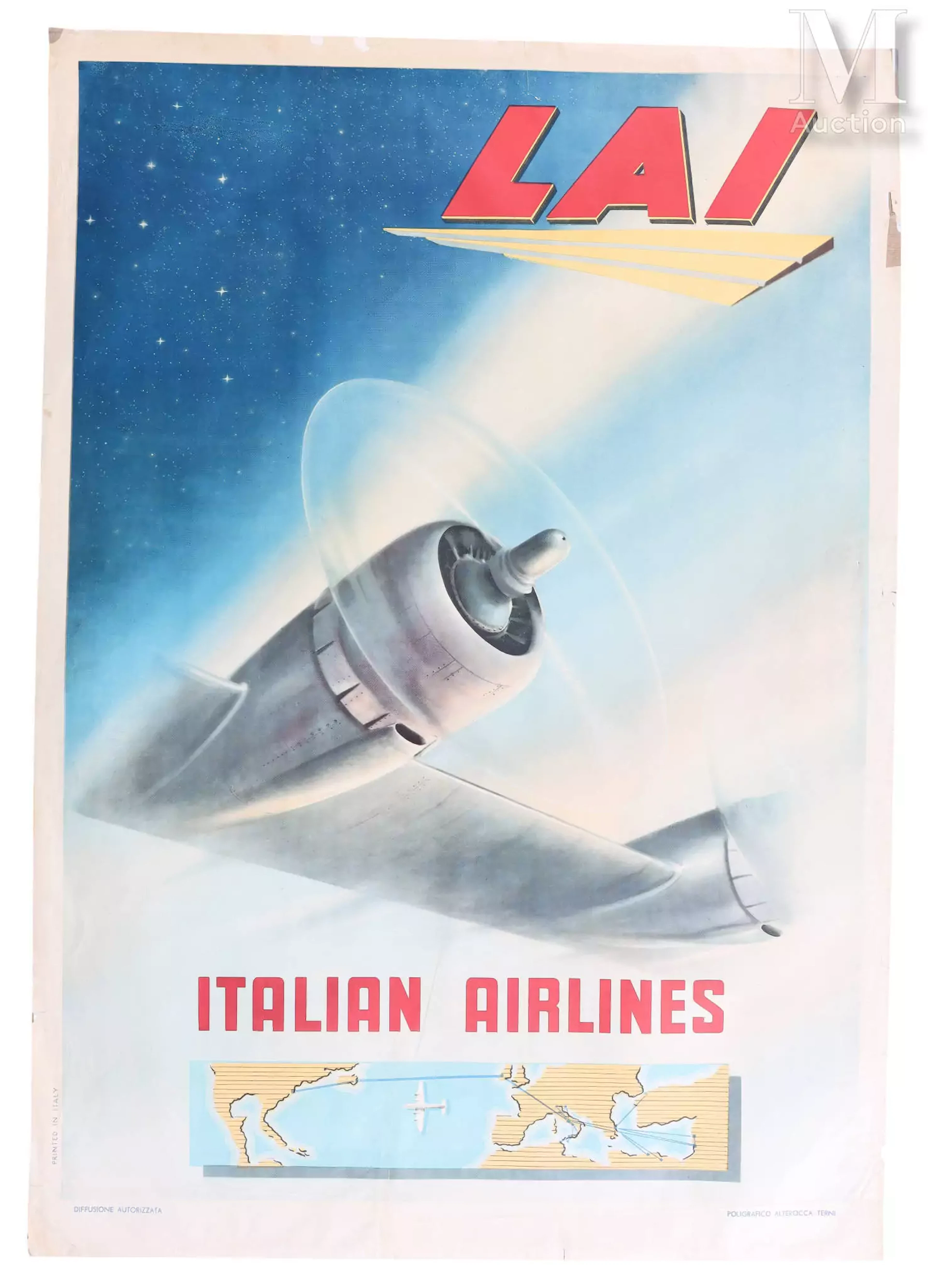 Italian Airlines affiche en couleur