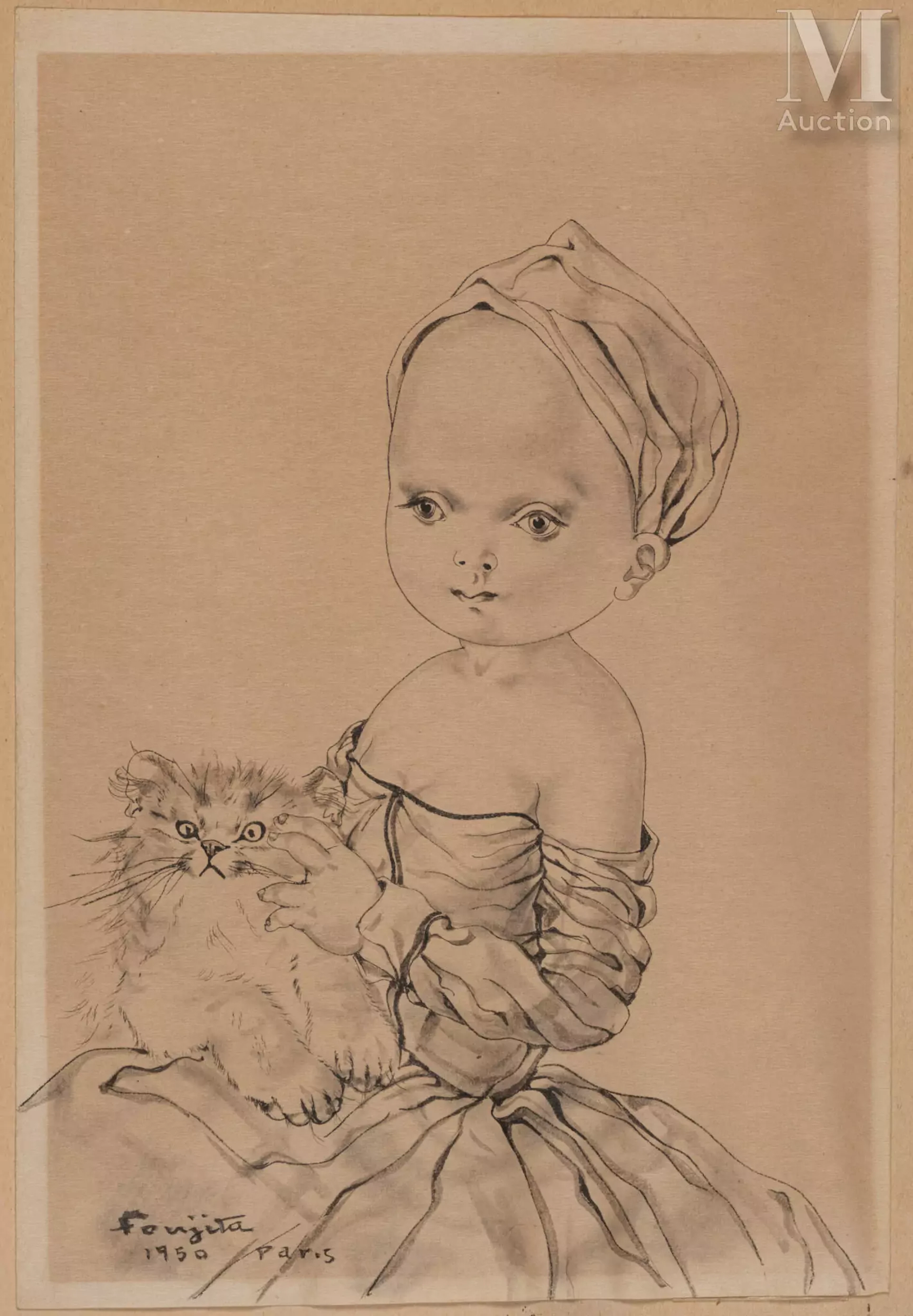 Leonard Tsuguharu FOUJITA (Tokyo 1886 - Zurich 1968) Fillette avec