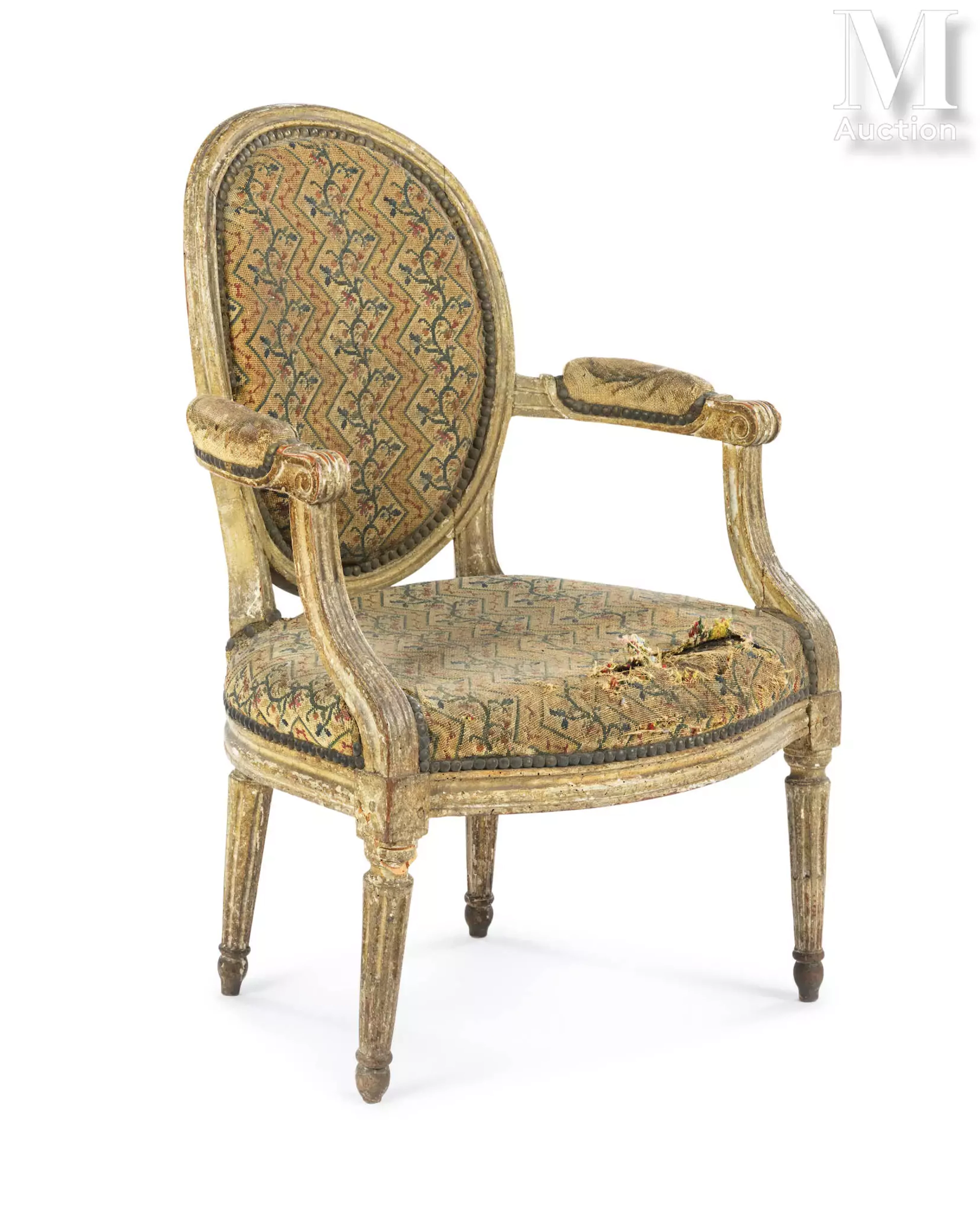 Fauteuil d'époque Louis XVI estampillé C F EVRARD