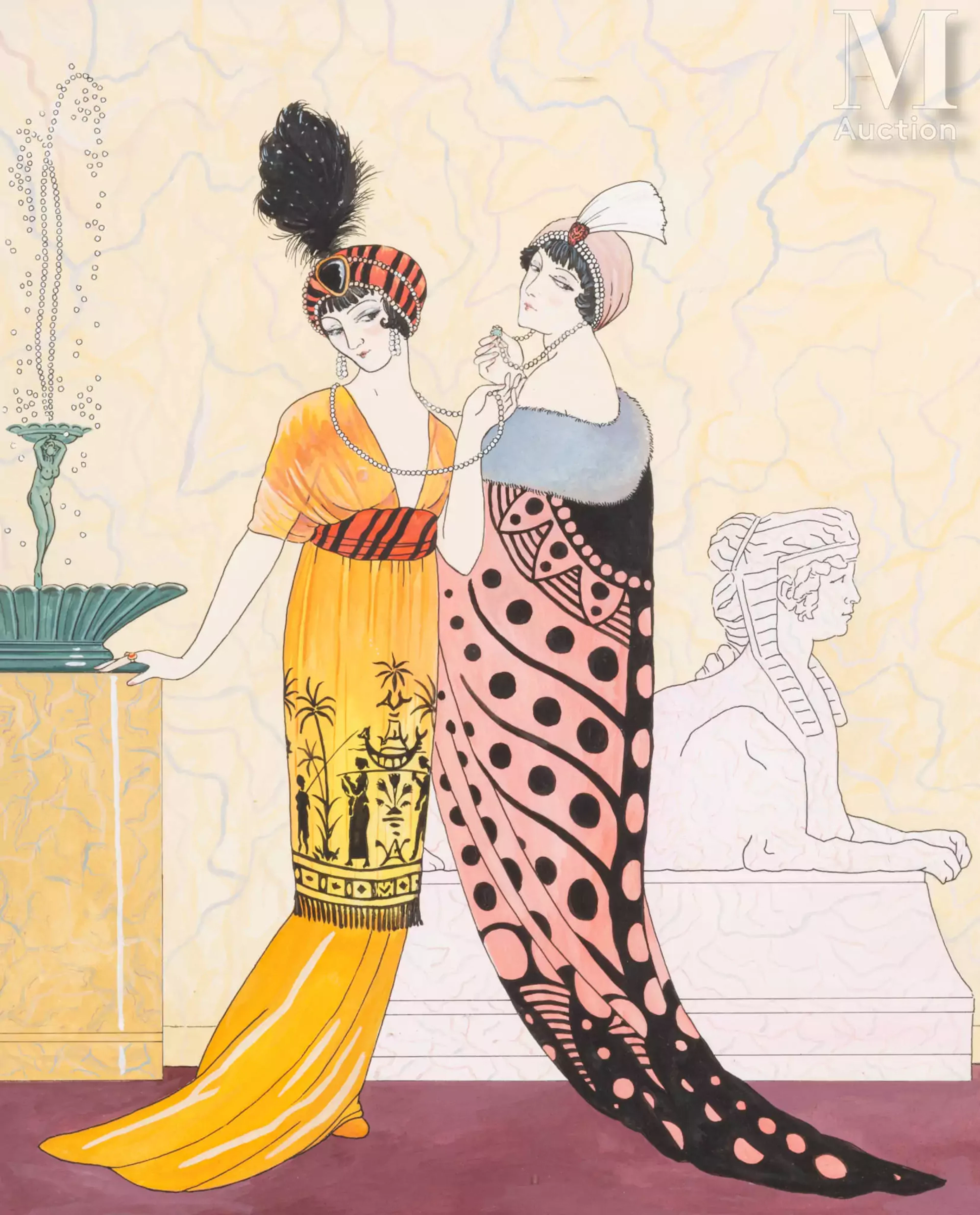 Georges BARBIER (1882-1932) Attribué à Elégantes
