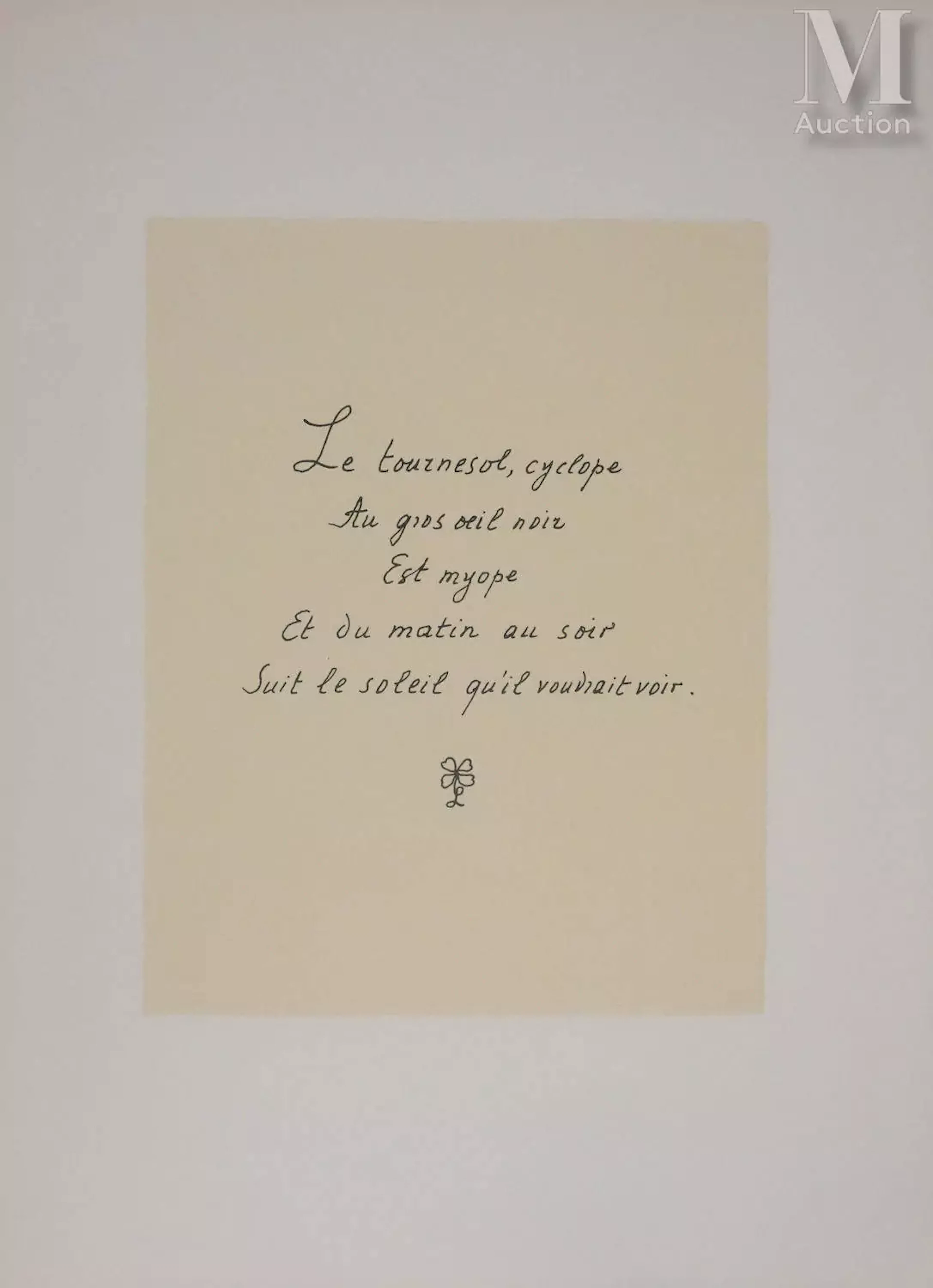 DE VILEMORIN Louise (1902-1969) Le tournesol, 1966