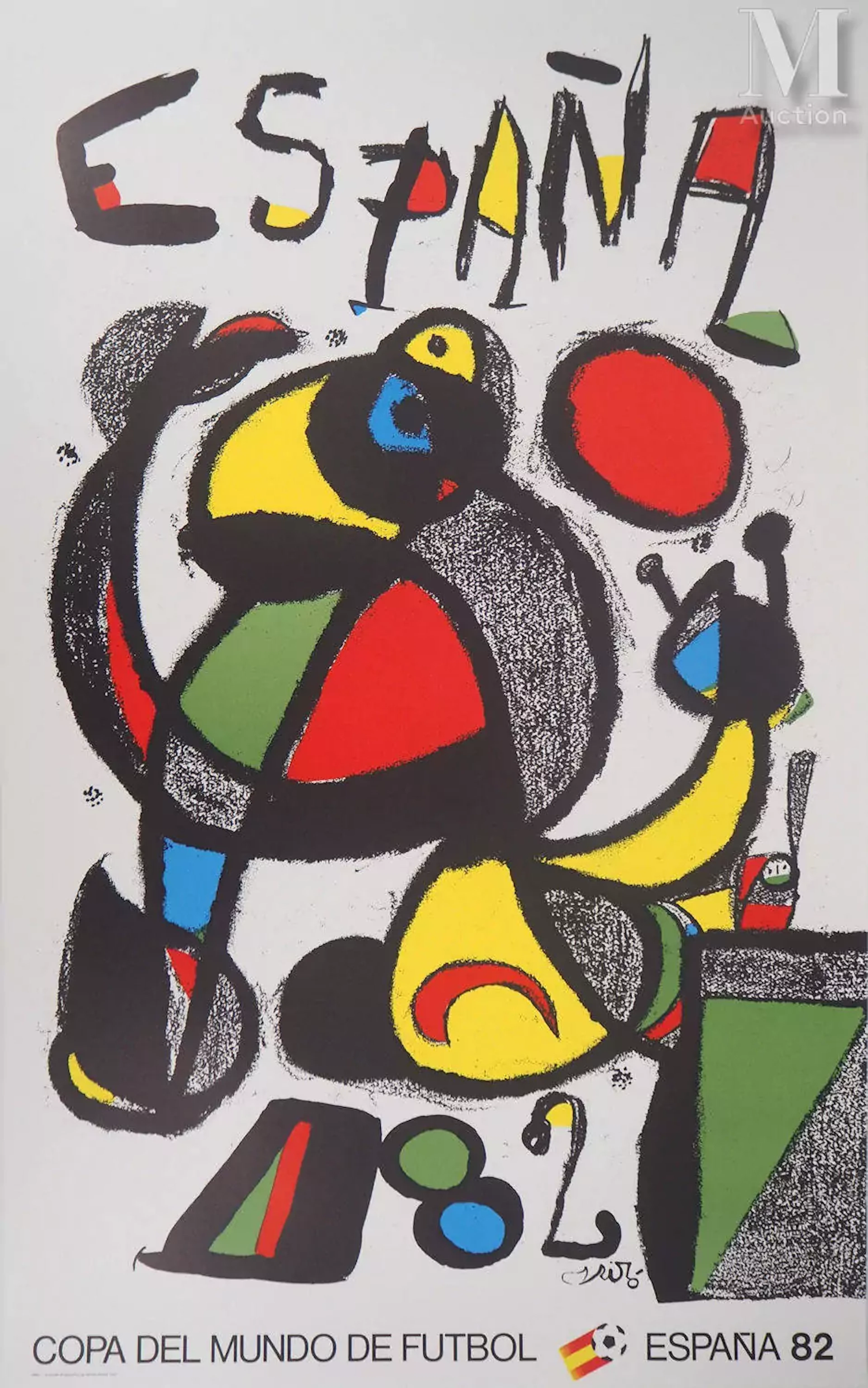 MIRO Joan (1893-1983) Lithographie originale Espana, personnage surréaliste