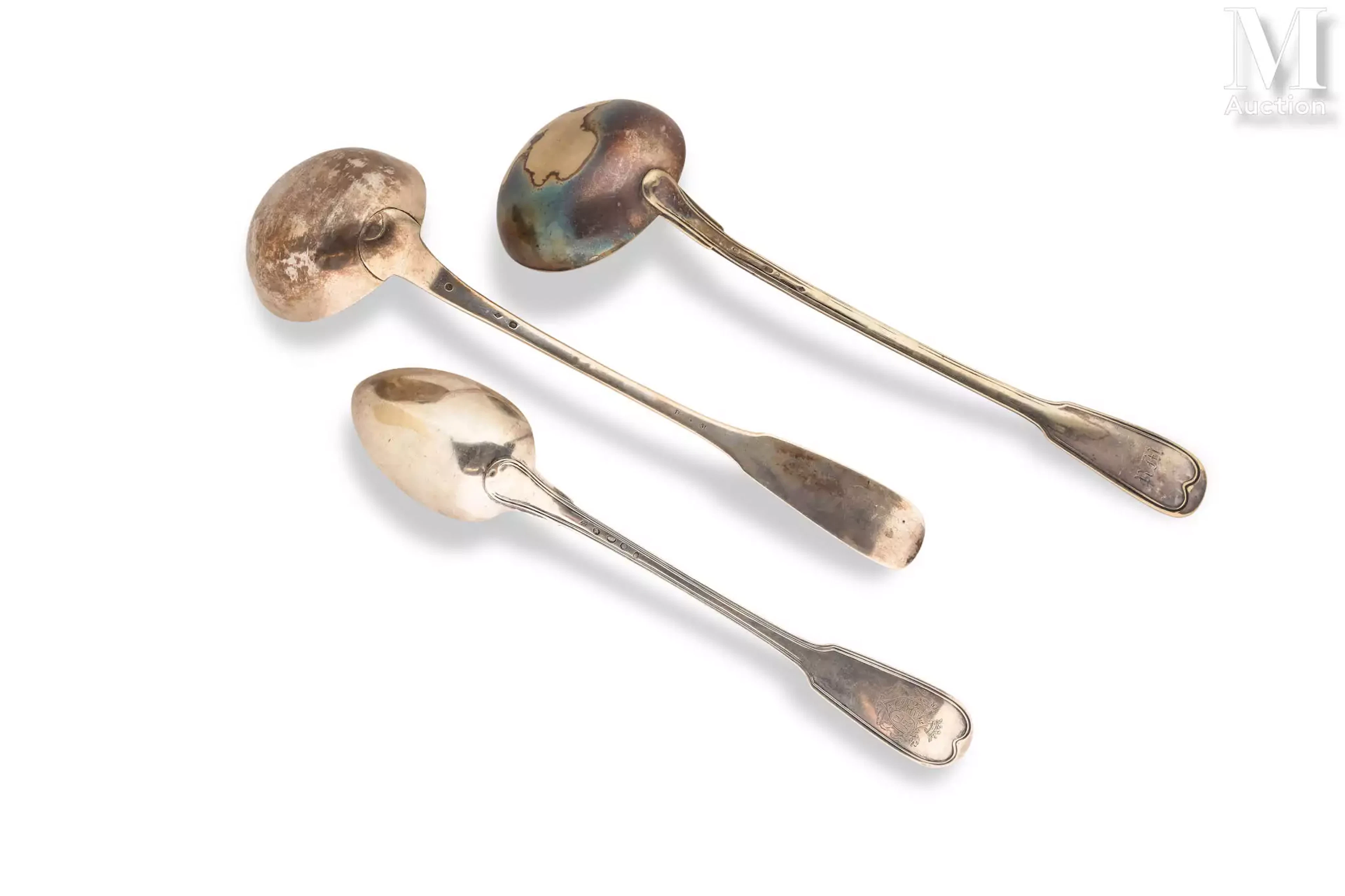Cuillère à ragoût en argent;