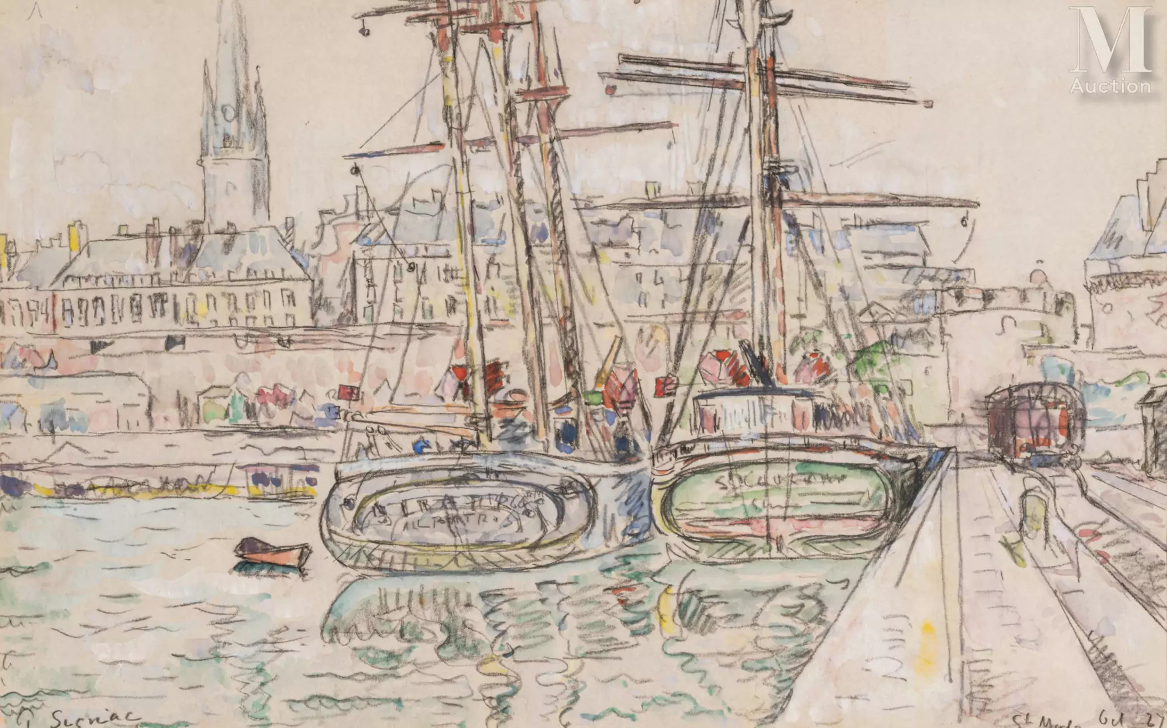 Paul SIGNAC (Paris 1863 - 1935) Saint Malo, octobre 1927