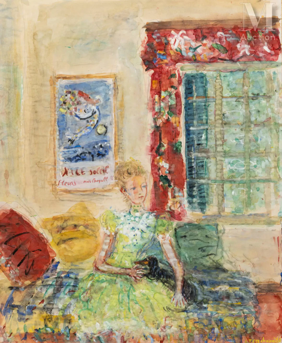 Constantin TERECHKOVITCH (Moscou 1902 - Monaco 1978) Jeune femme au