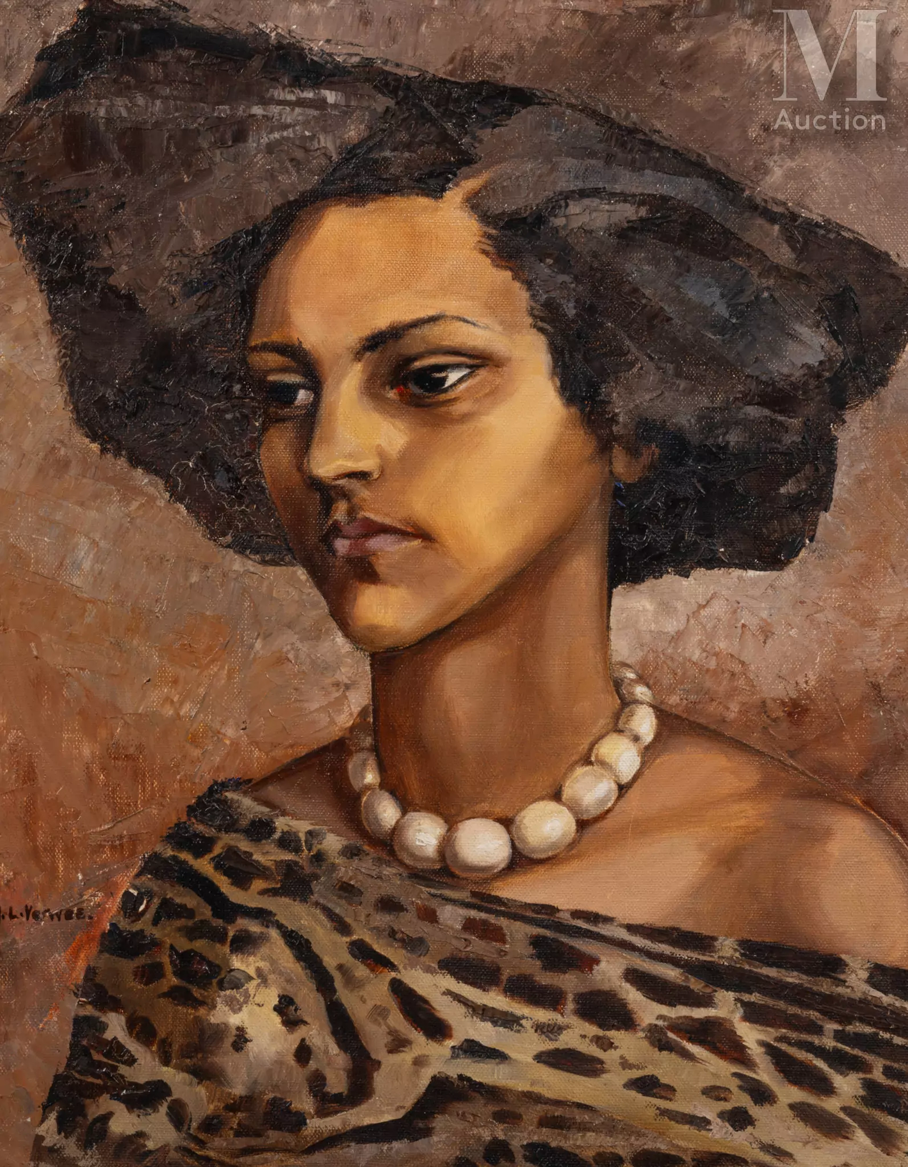 Marie Louise VERWEE (Bruxelles 1906 - Pau 2010) Portrait de Jeanne