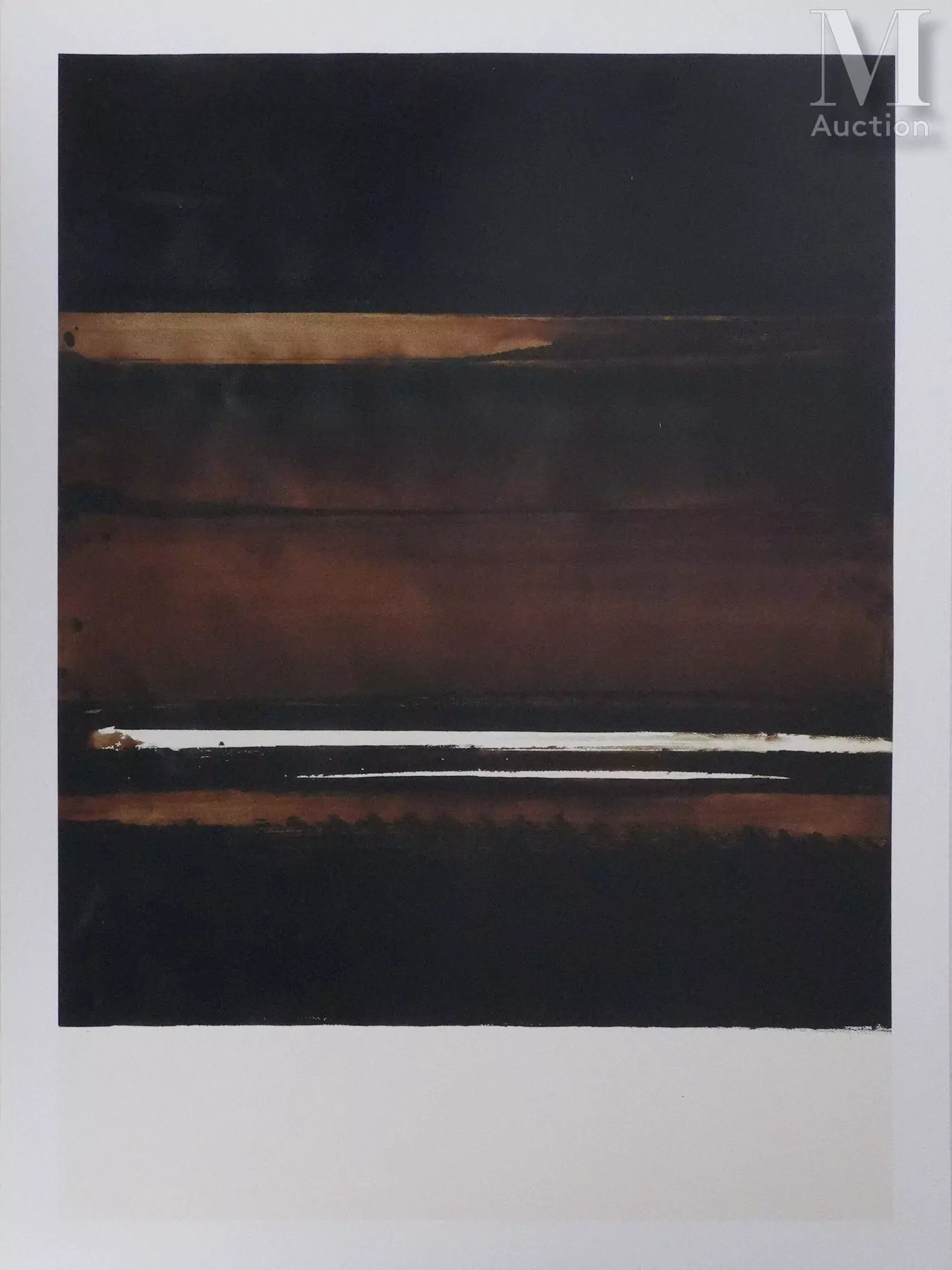 SOULAGES Pierre Brou de noix sur papier 2003