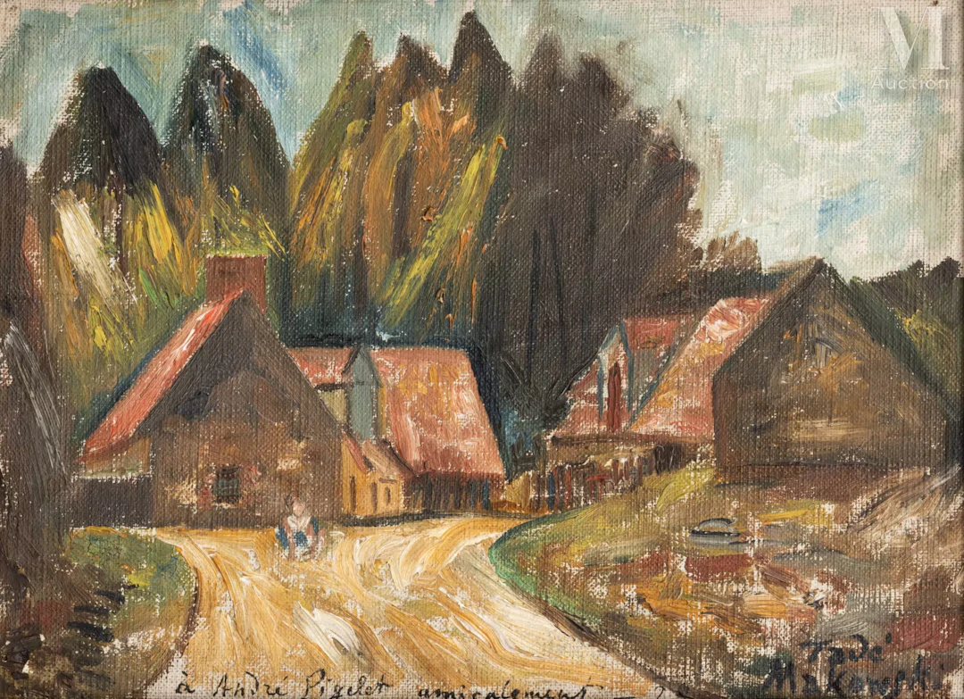 Tadé MAKOWSKI (Oświęcim 1882 - Paris 1932) Paysage aux maisons en Normandie