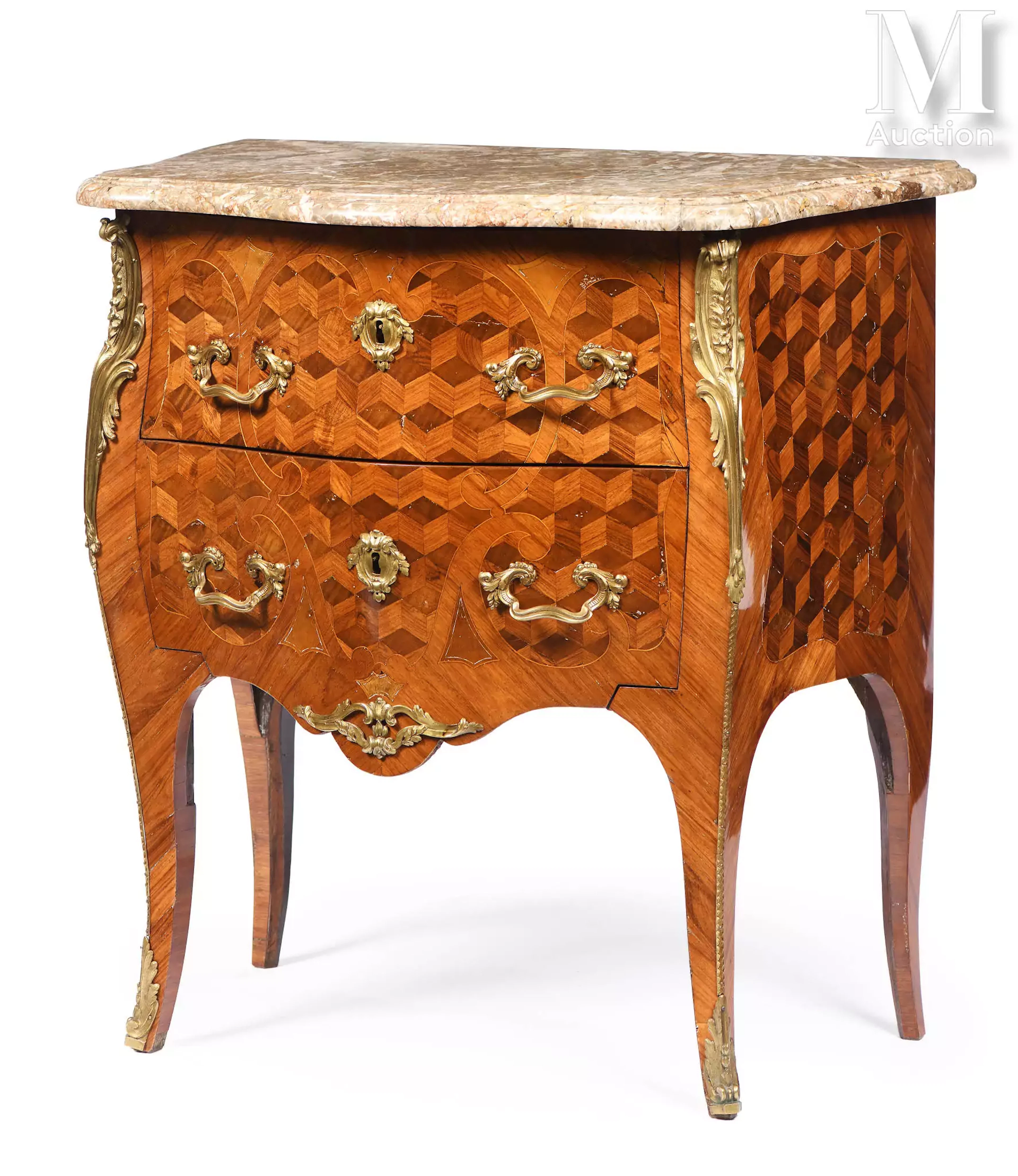Commode sauteuse d’époque Louis XV estampillée L BOUDIN et poinçon de Jurande