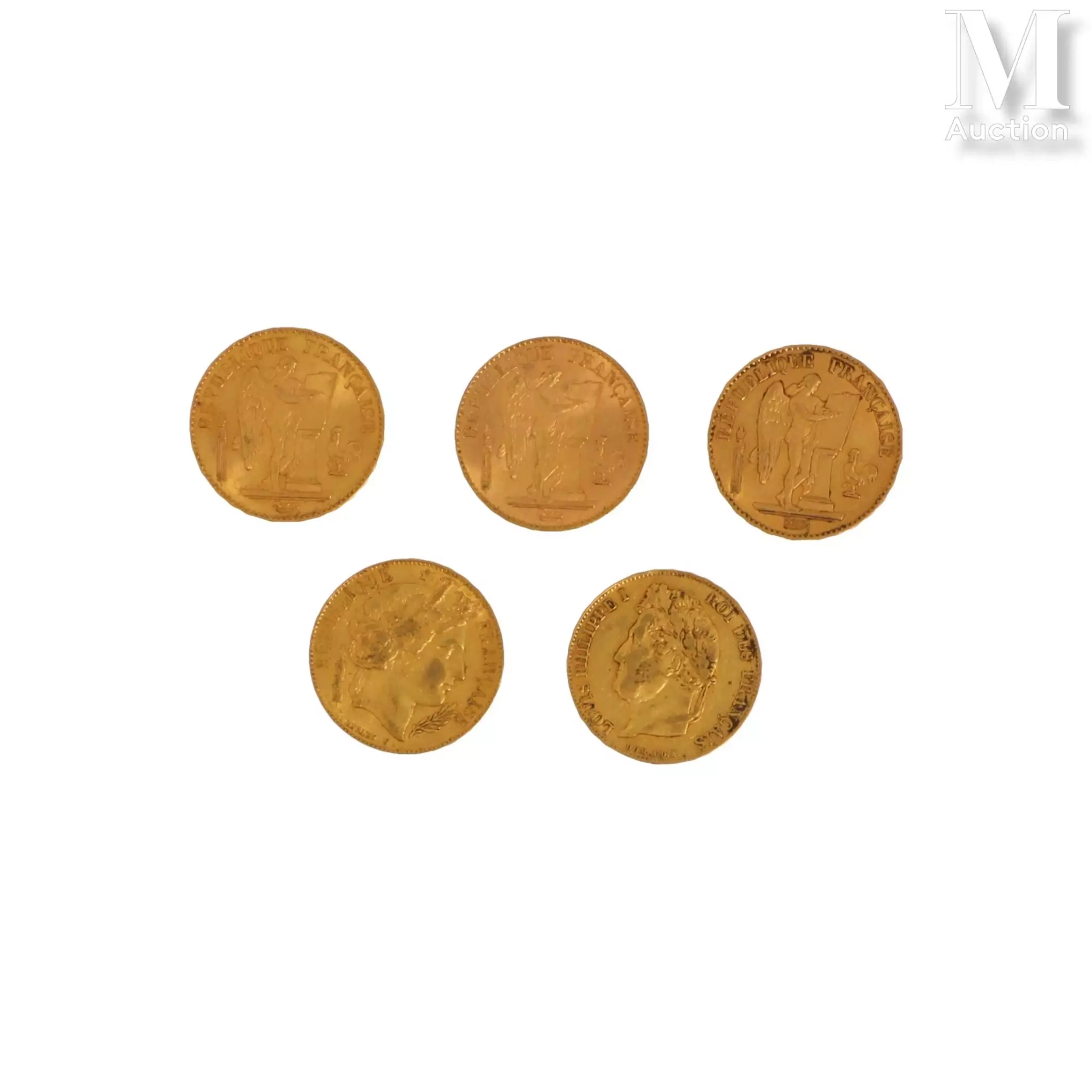 6 pièces 20FF or