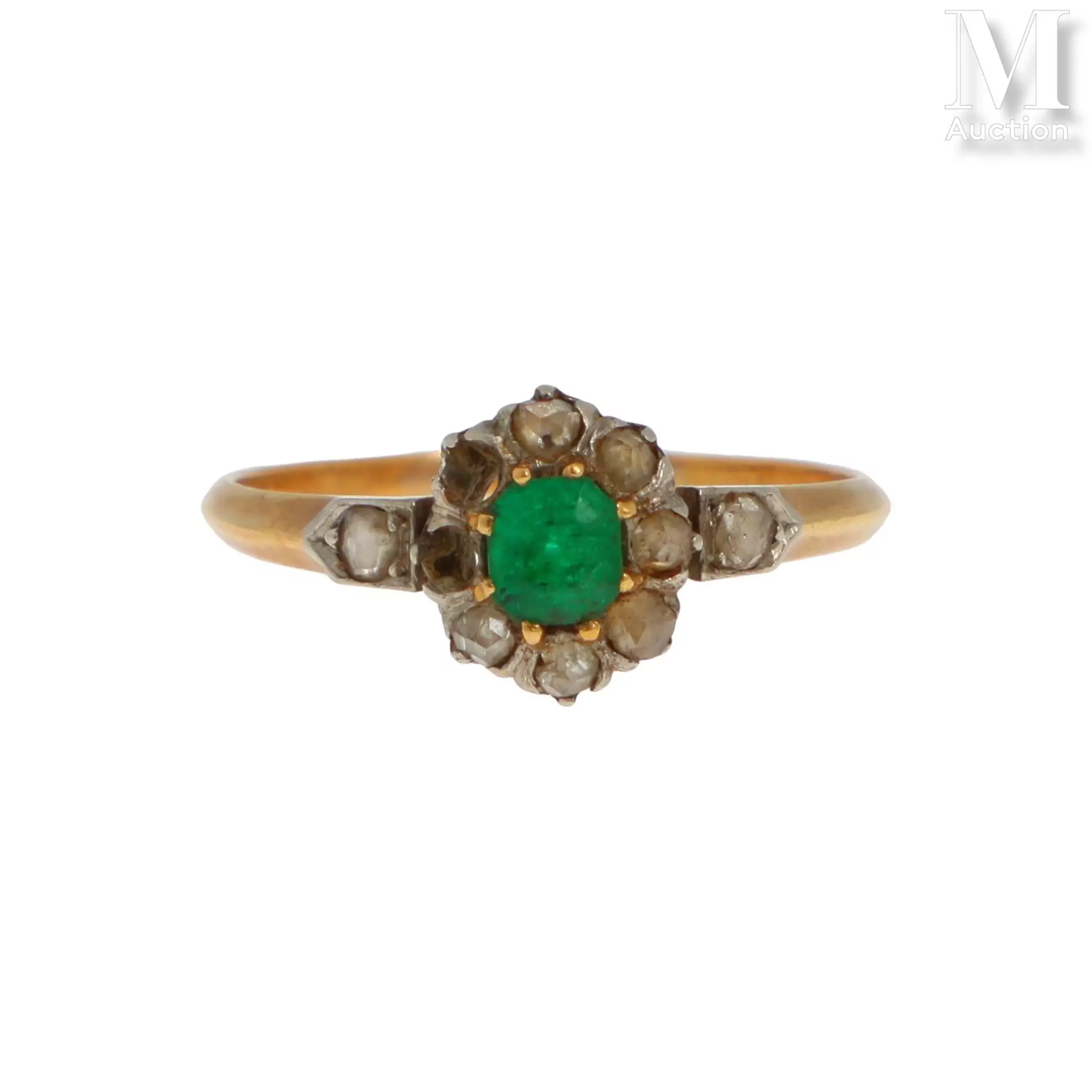 Bague marguerite émeraude