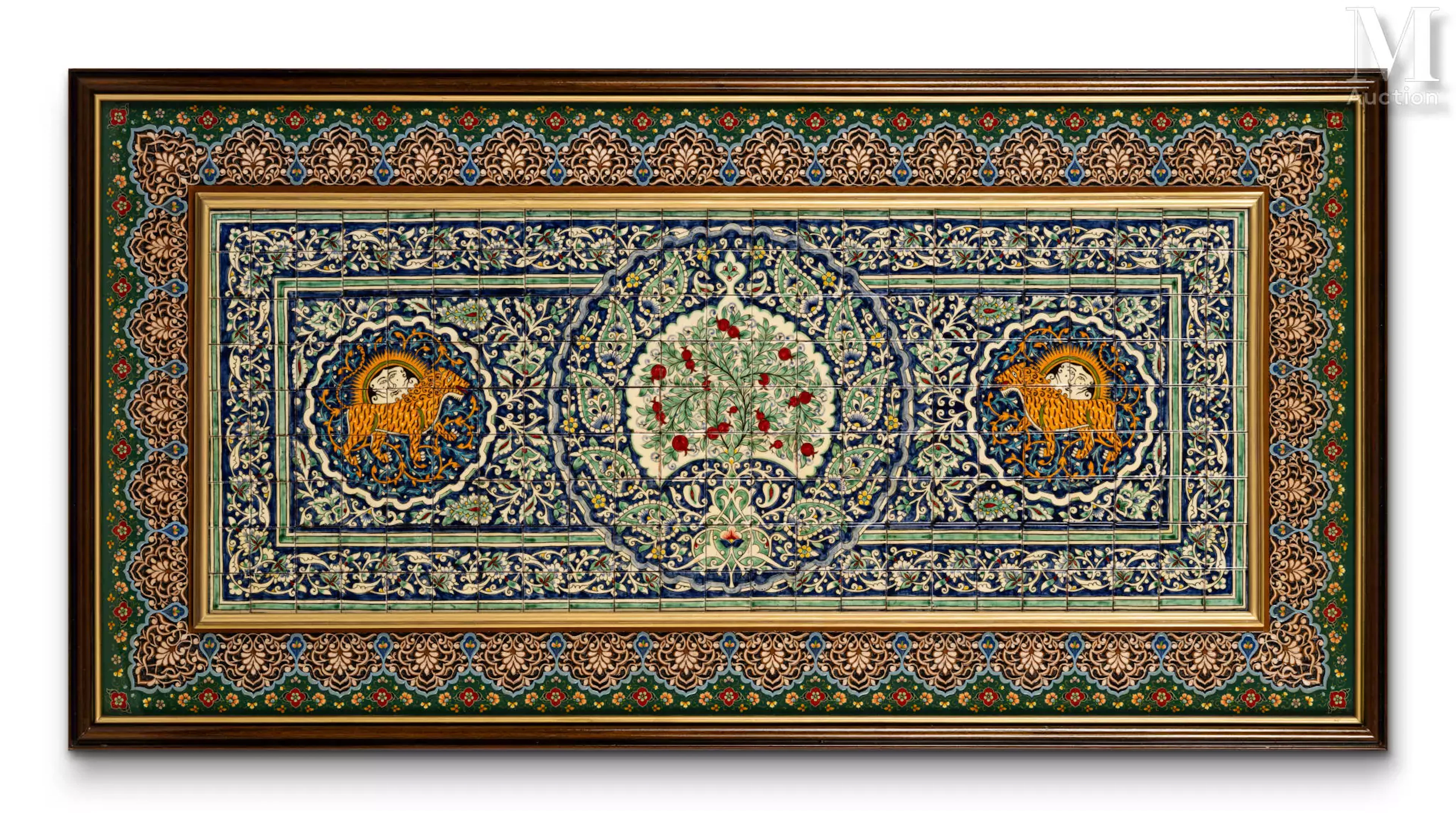 Panneau décoratif à médaillons de lions et soleil Ouzbékistan, XXIe siècle