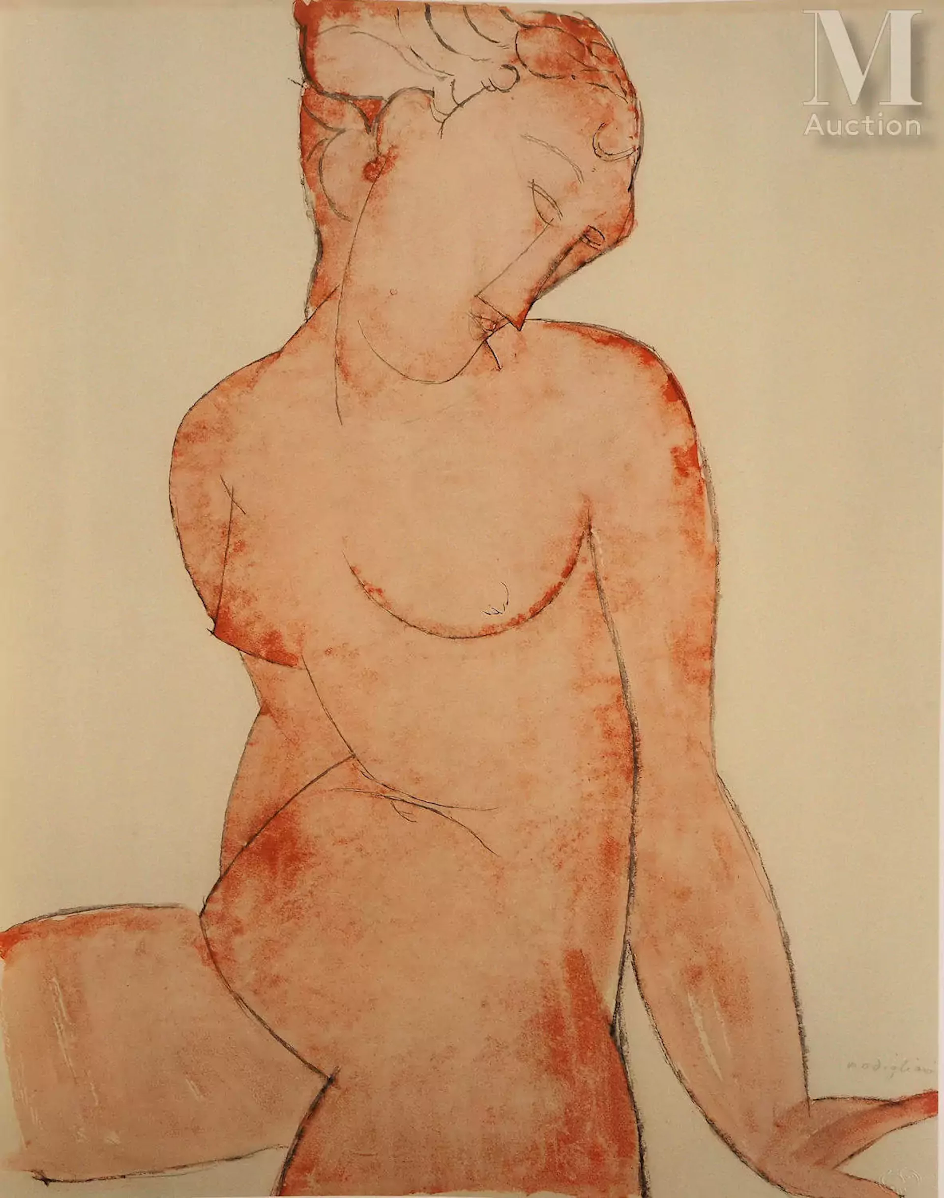 MODIGLIANI Amedeo Grand nu en rouge, 1959