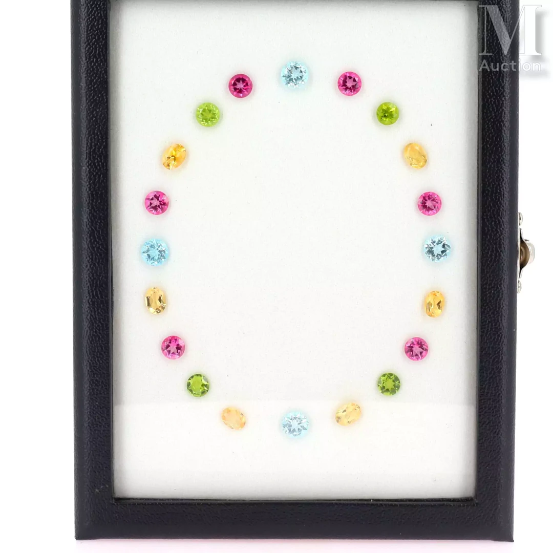 Arrangement de pierres de couleurs
