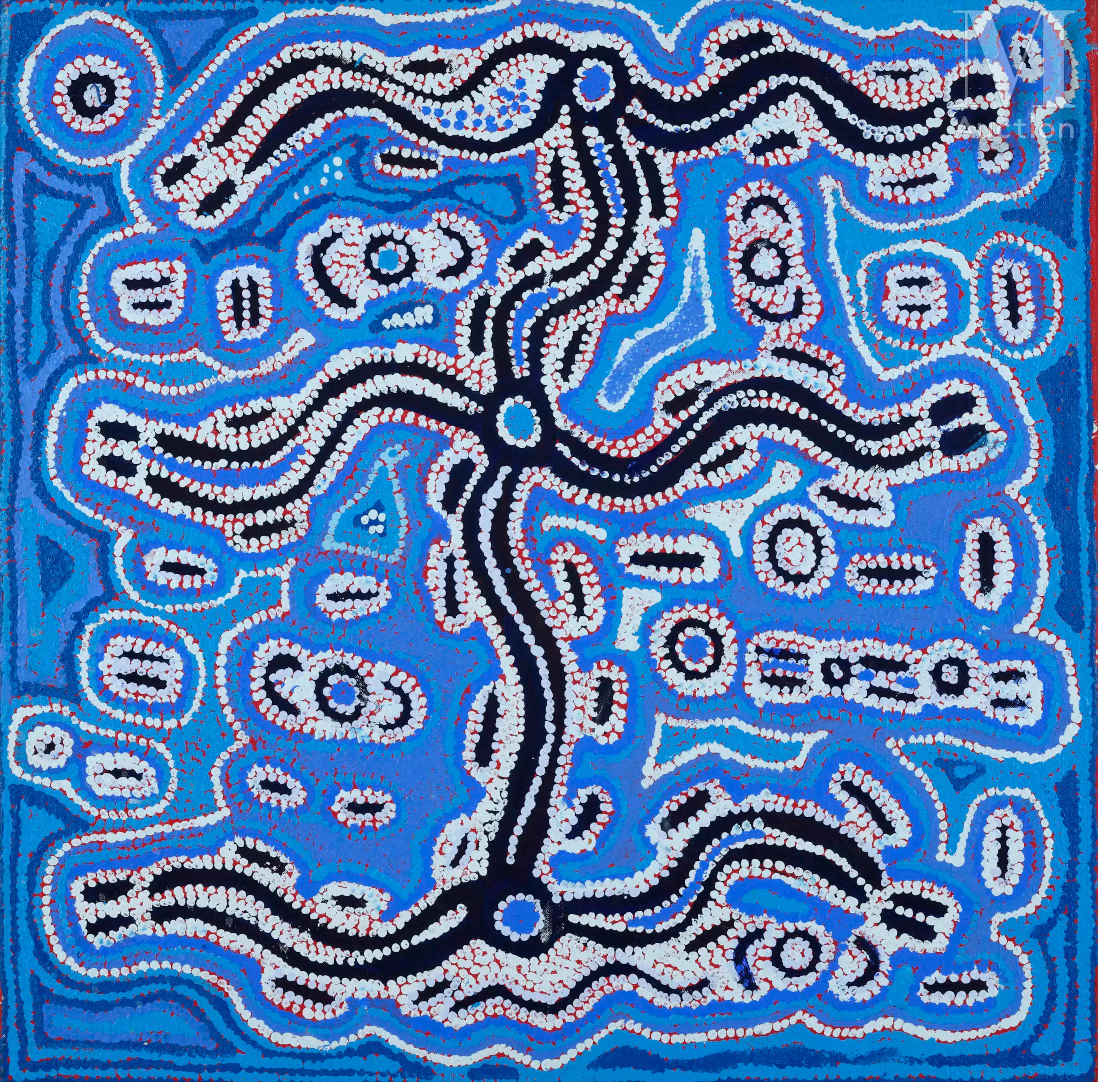 Bessie Sims Nakamarra (c. 1935 - 2012) Pamapardu Jukurrpa (Flying