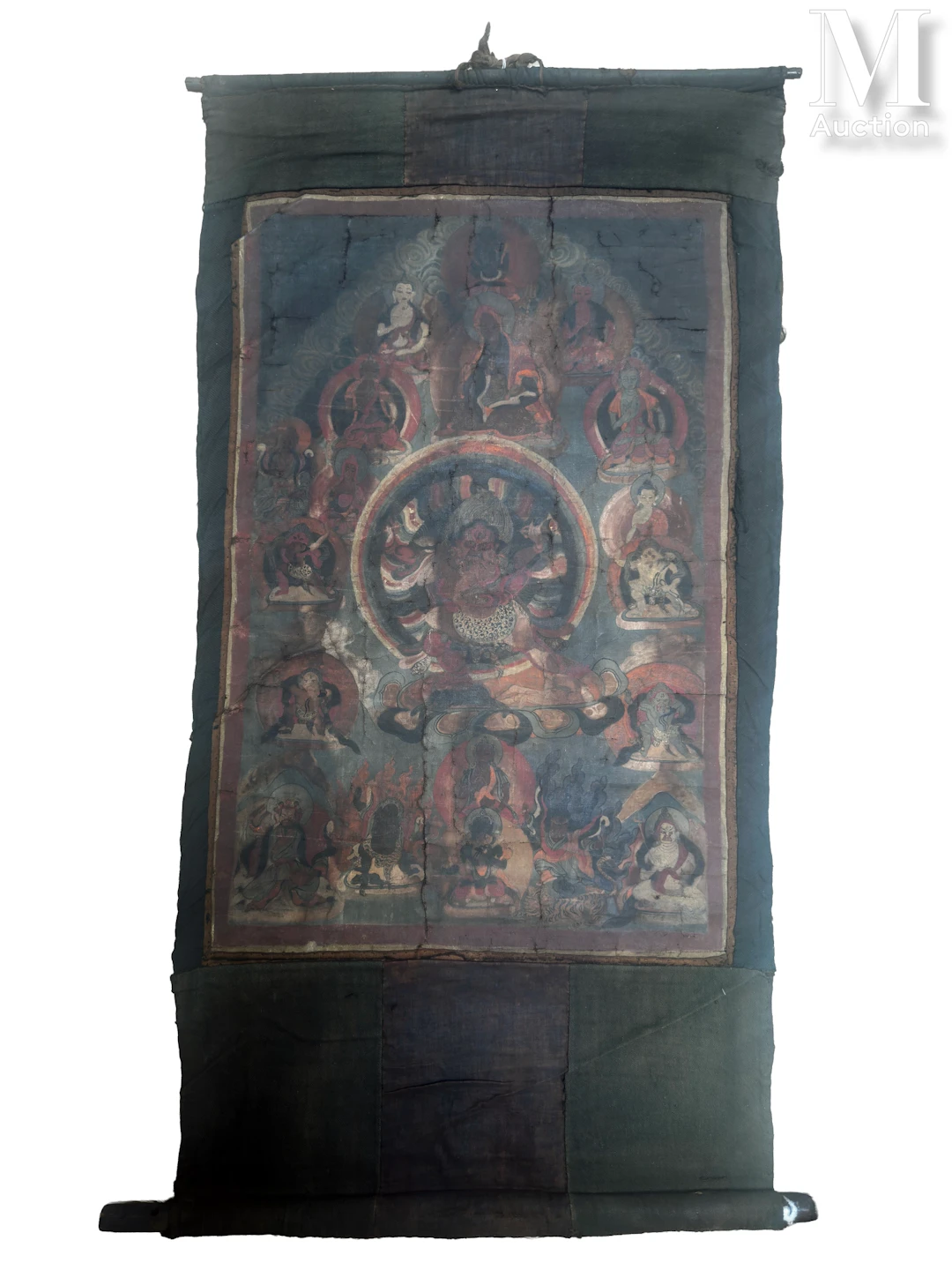 TIBET, XXe siècle Tangka à la détrempe sur coton