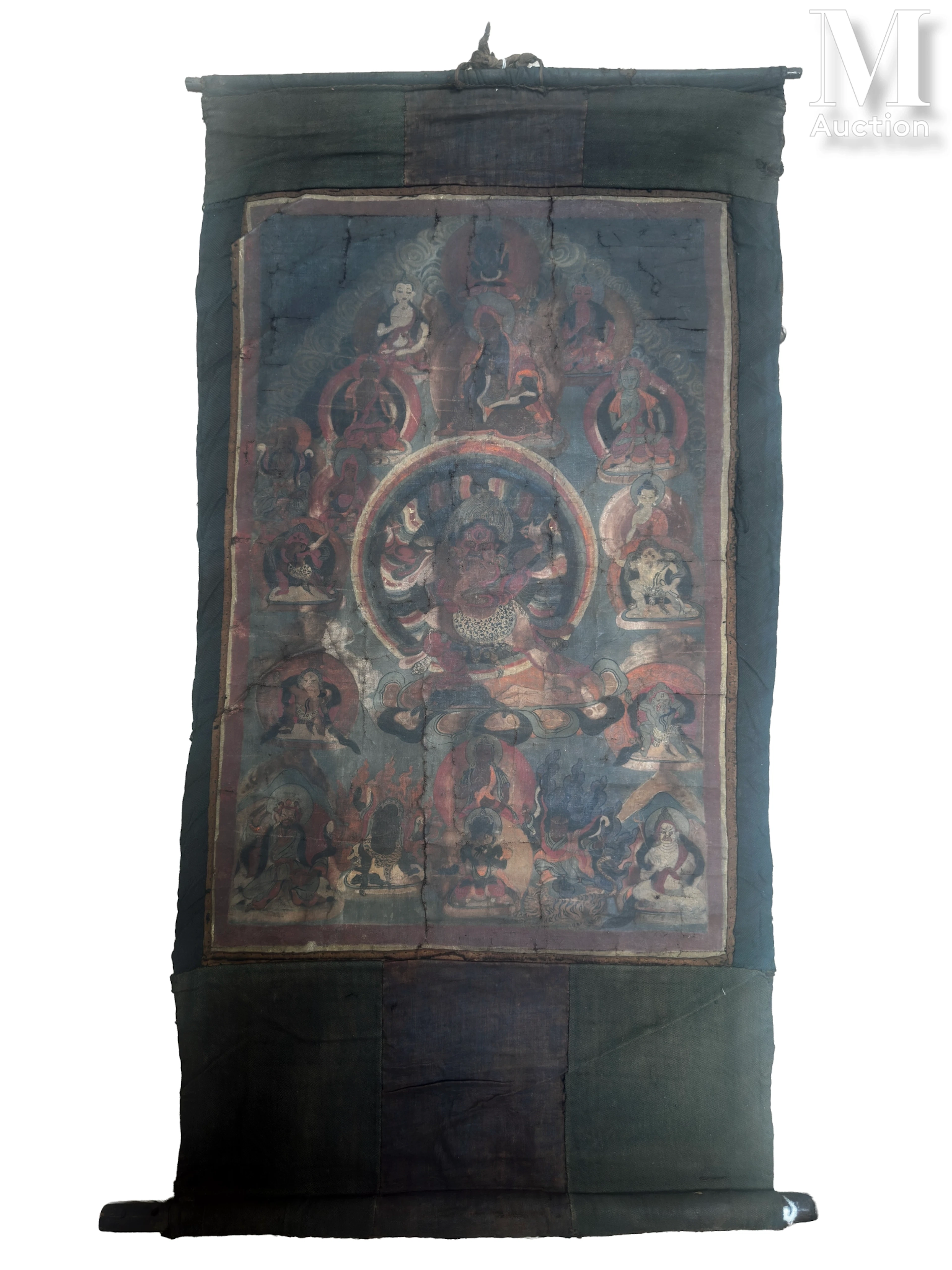 TIBET, XXe siècle Tangka à la détrempe sur coton