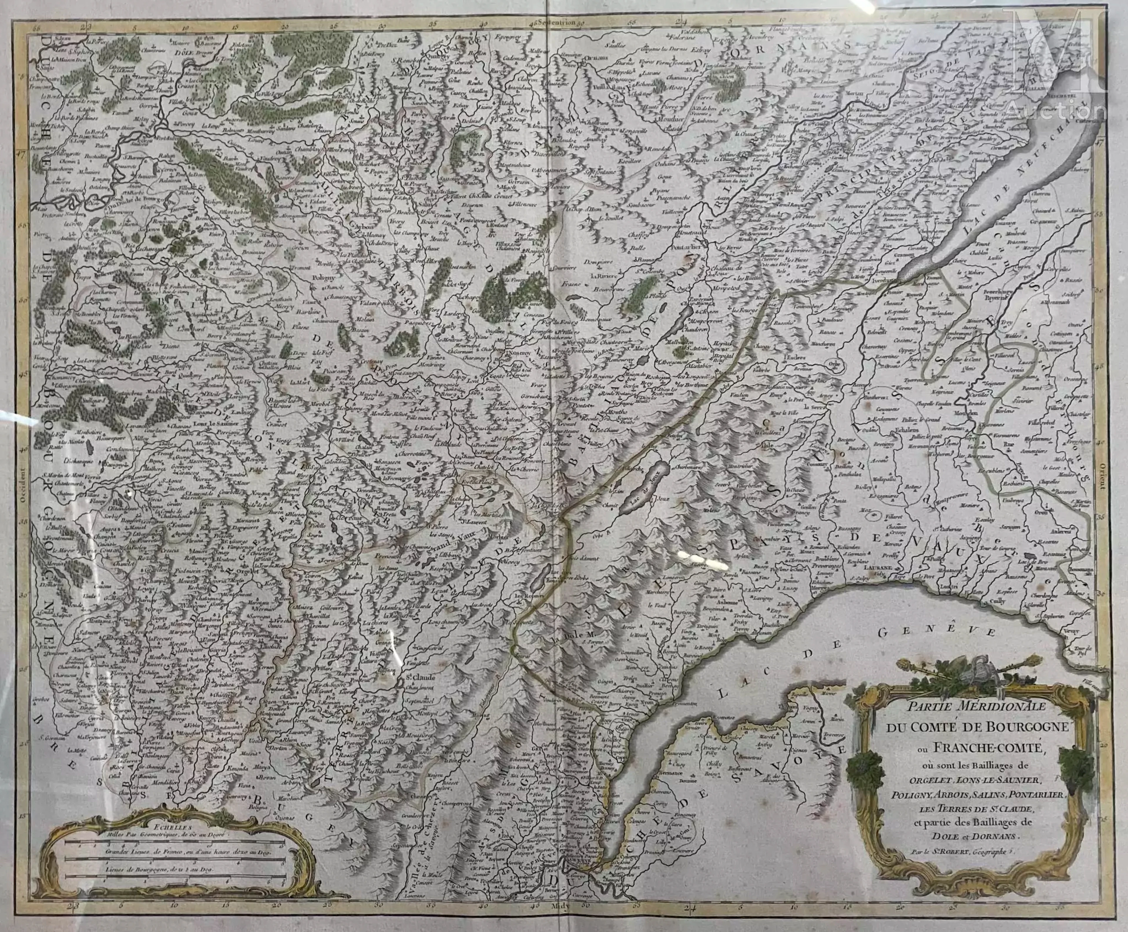 Carte de la partie Méridionale du Comté de Bourgogne ou Franche-Comté