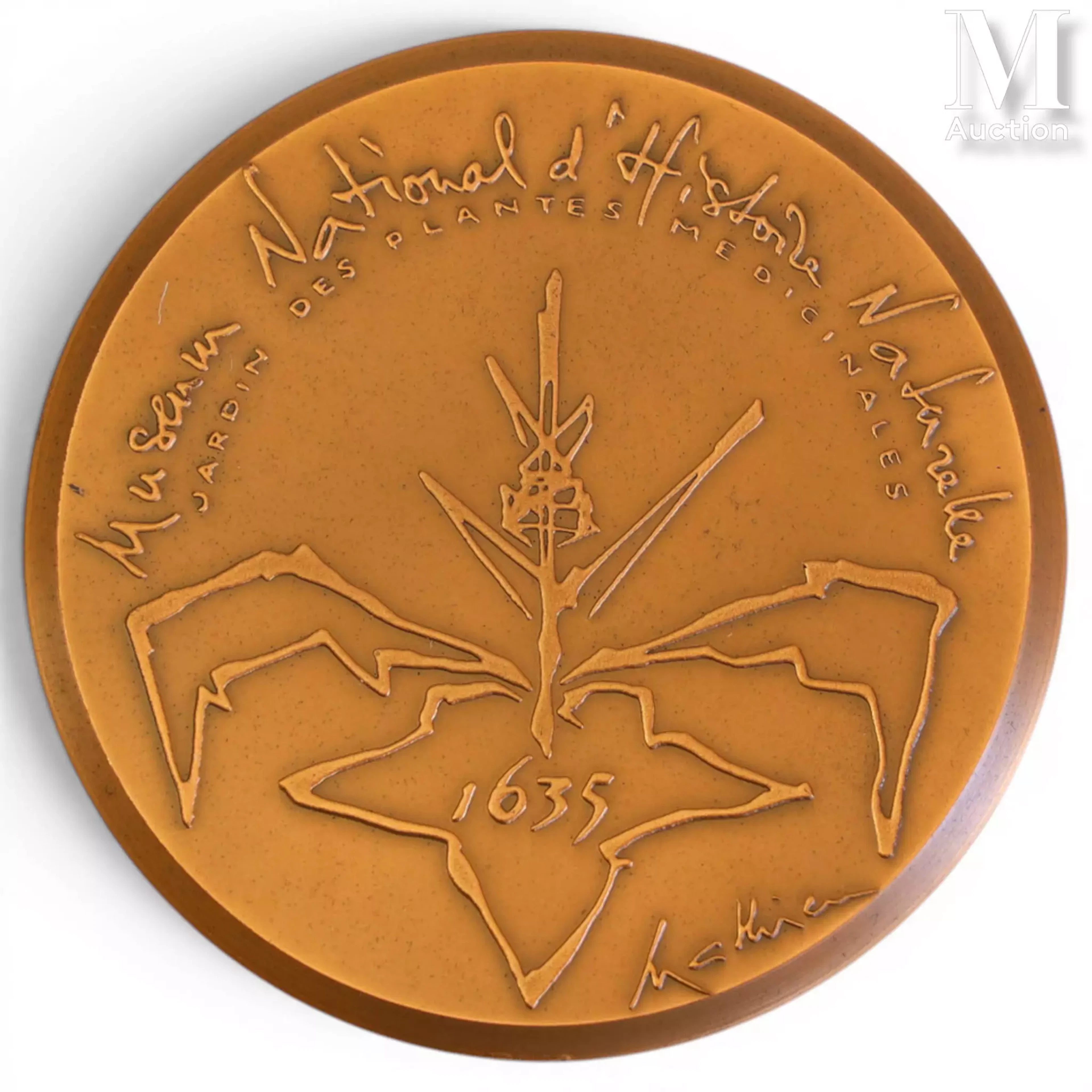 MATHIEU Georges (1921-2012) Médaille en bronze "Muséum National d'histoire