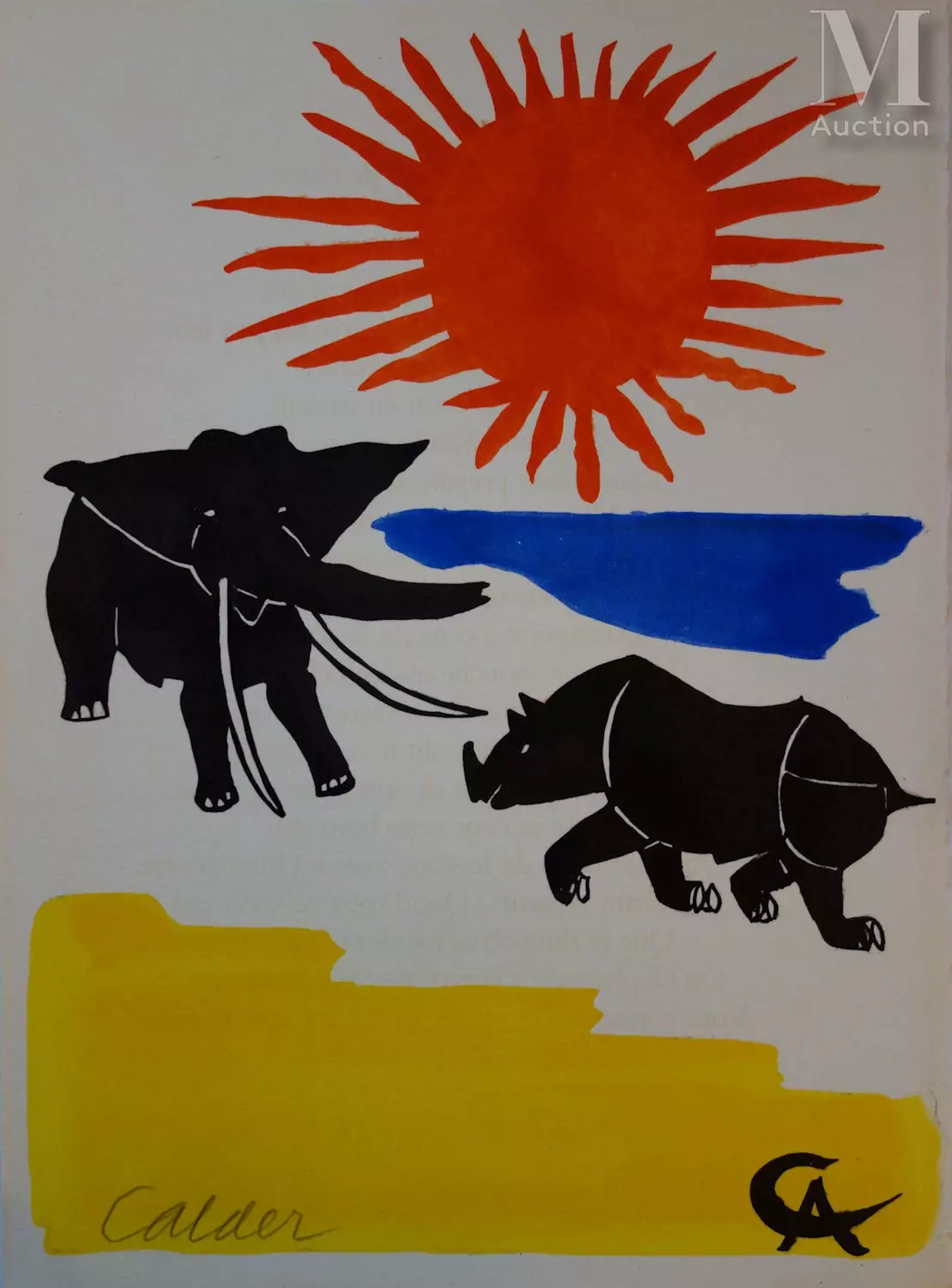 CALDER Alexander (1898-1976) Lithographie originale L'éléphant et