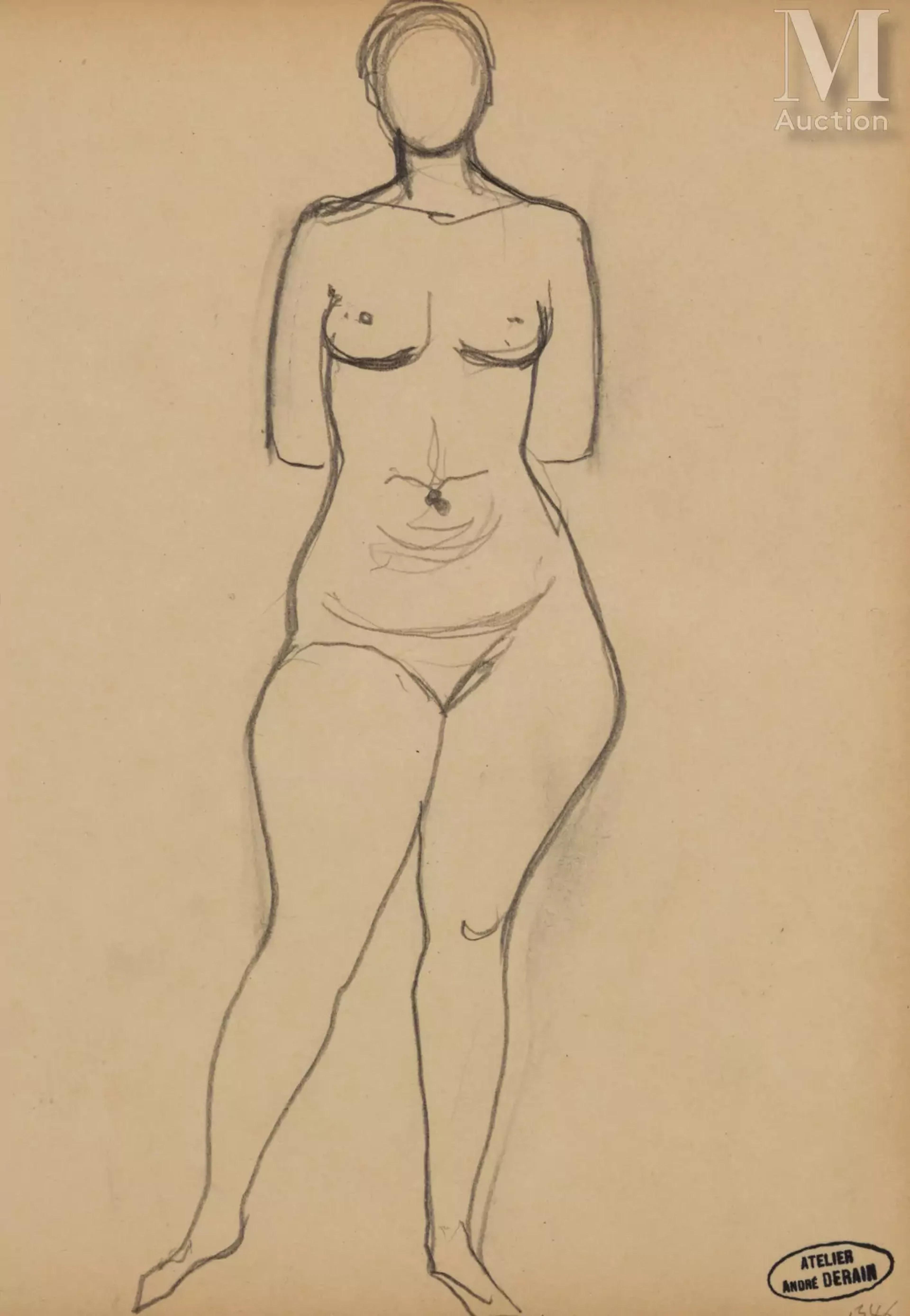 André DERAIN (Chatou 1880 - Garches 1954) Nu debout