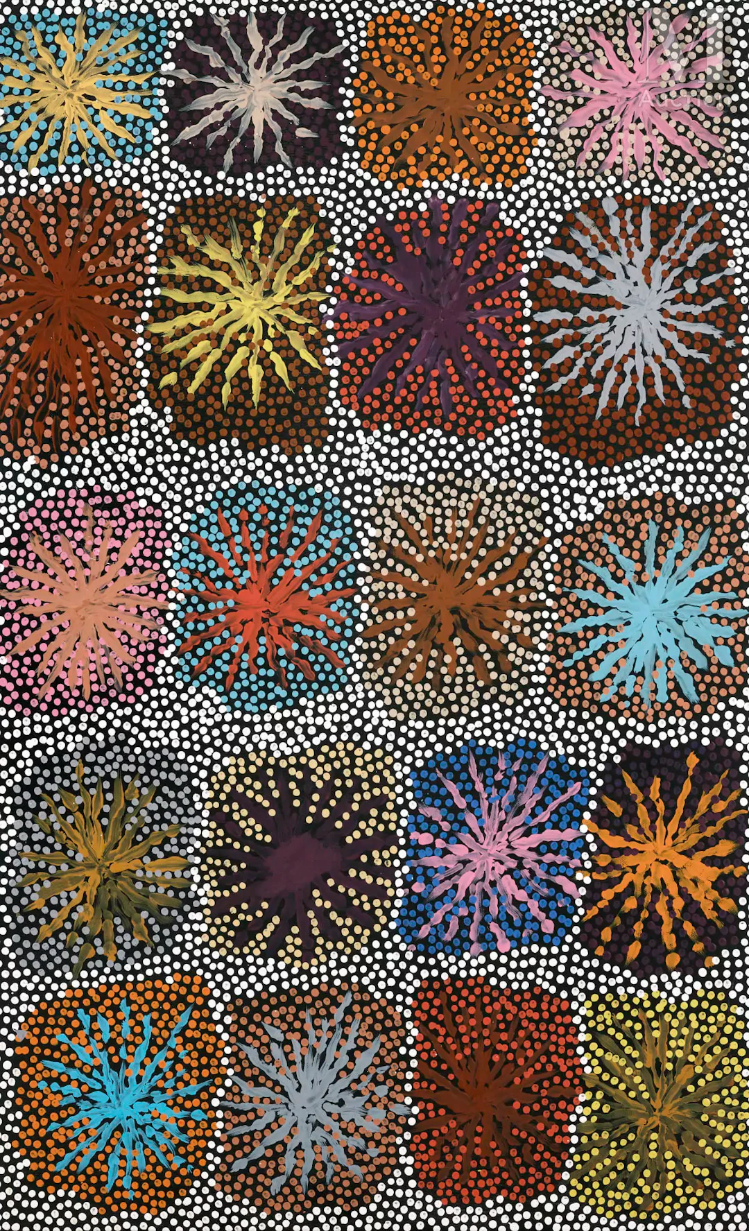 Michelle Possum Nungurrayi (1969/70 - ) Bush Flower Dreaming, 2026
