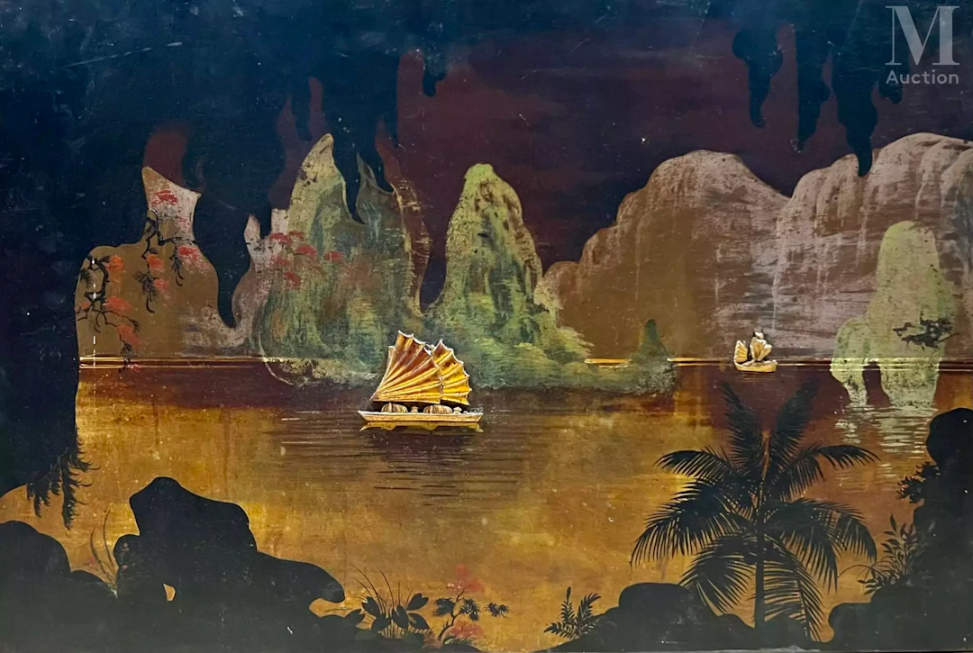 VIETNAM, XXe siècle Jonques dans la baie d'Halong
