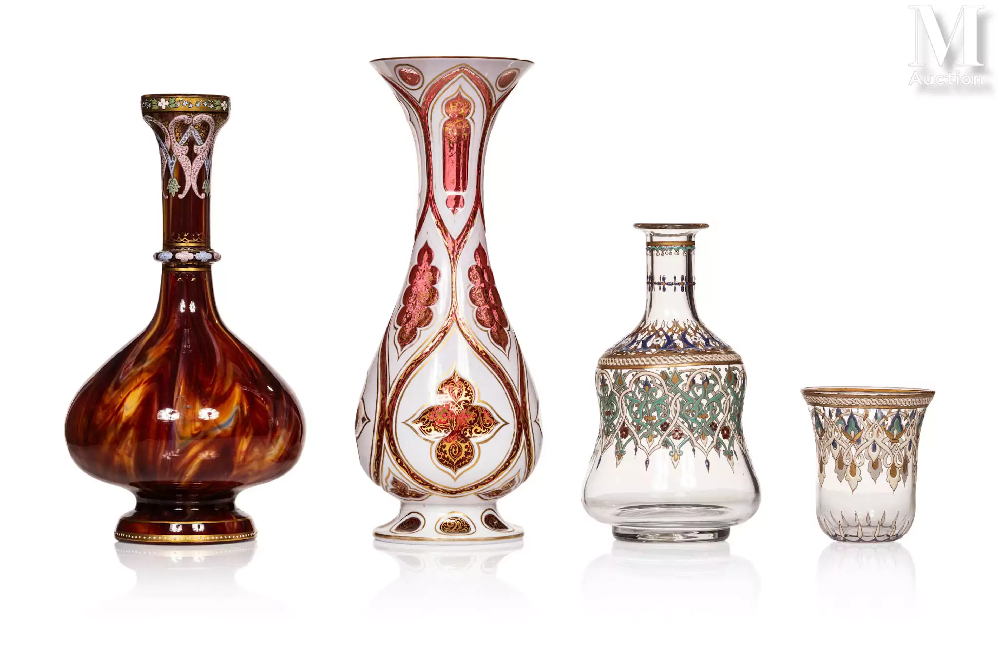 Ensemble de verreries pour le marché européen et ottoman Bohême et