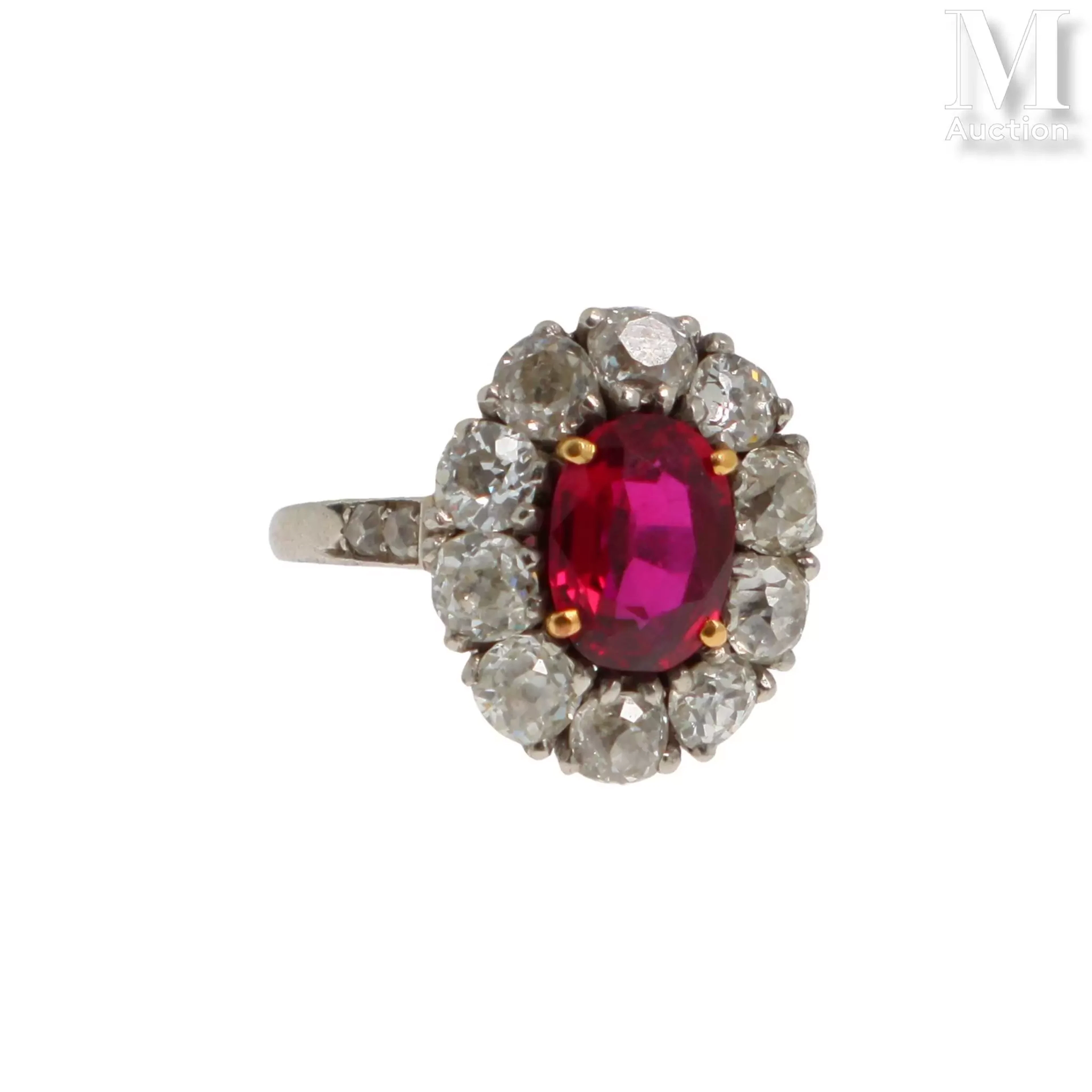 Bague marguerite rubis