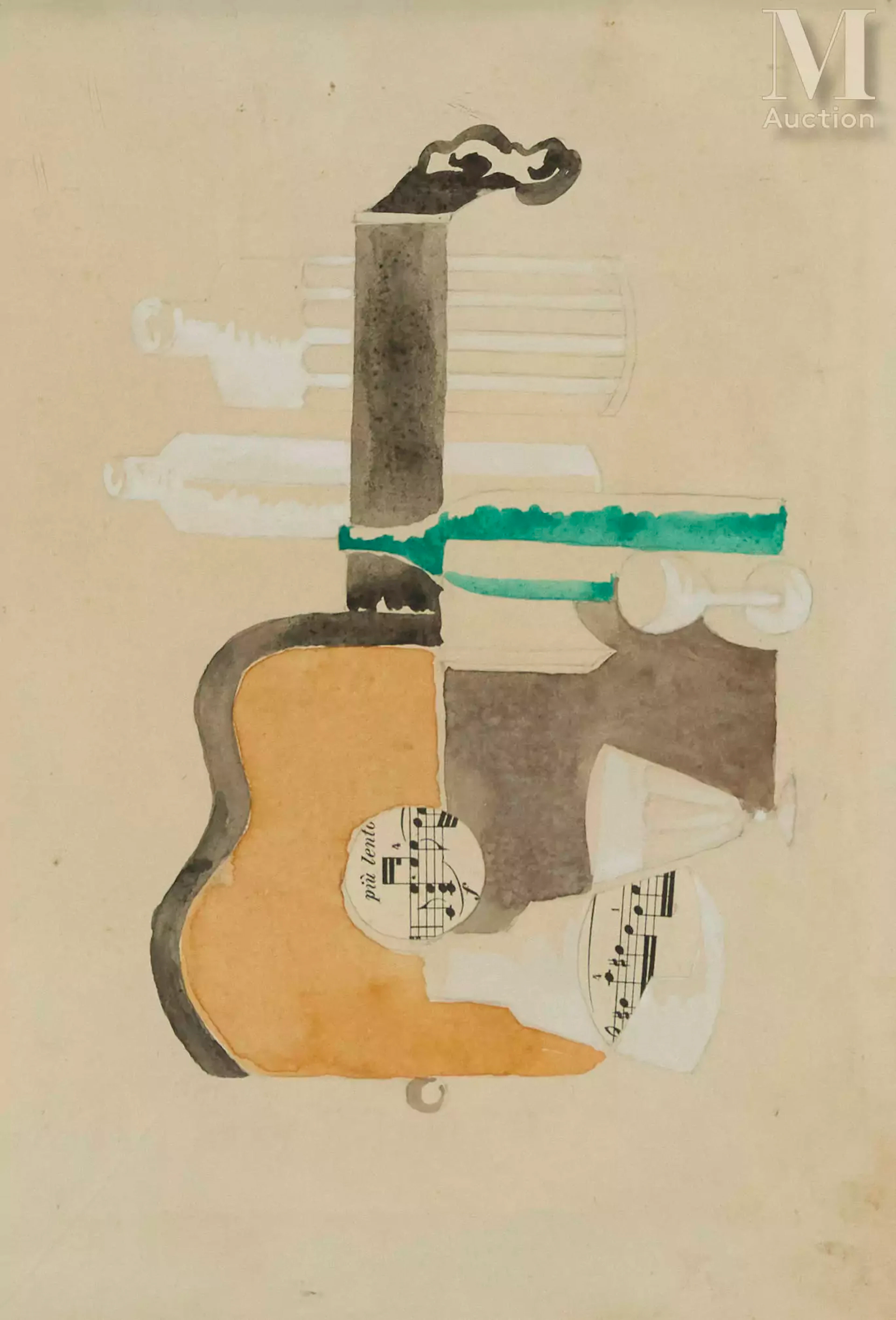 Ecole FRANCAISE du XXe siècle Nature morte à la guitare