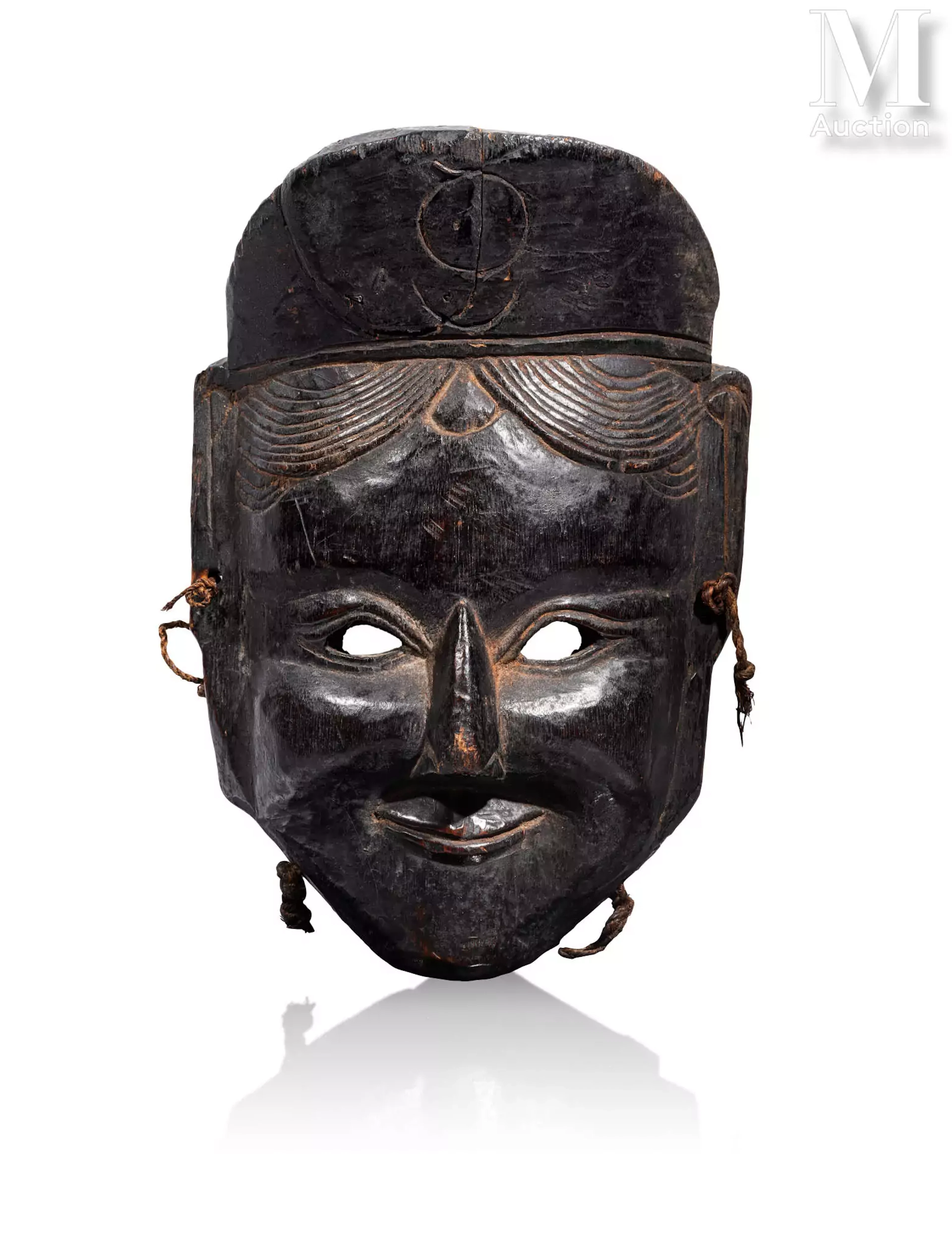 TIBET, Région du Cham, XIXe siècle Masque rituel en bois patiné