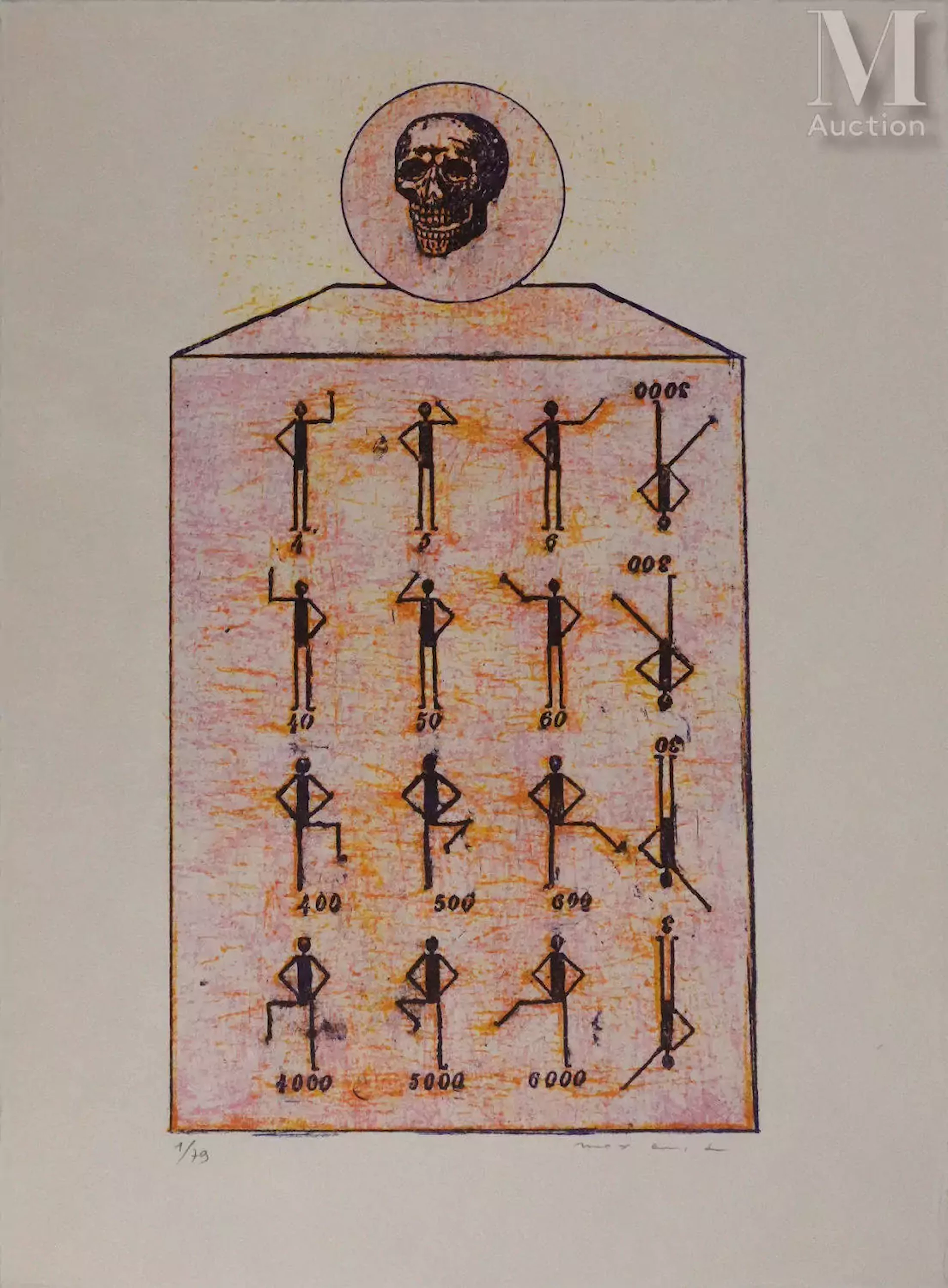 ERNST Max (1891-1976) Lithographie originale en couleurs Le soldat, 1972