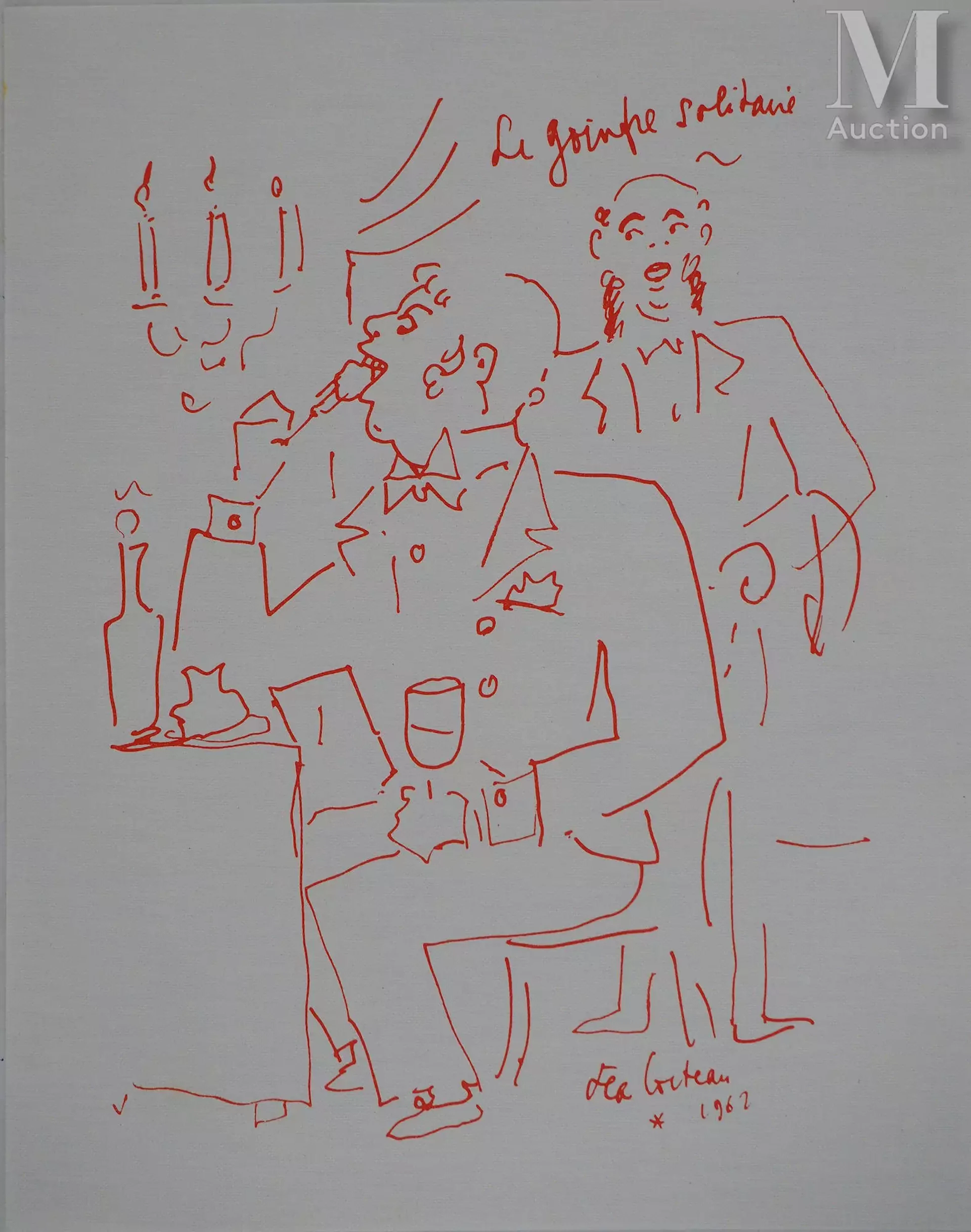 COCTEAU Jean Gourmandise, le goinfre solitaire, 1964