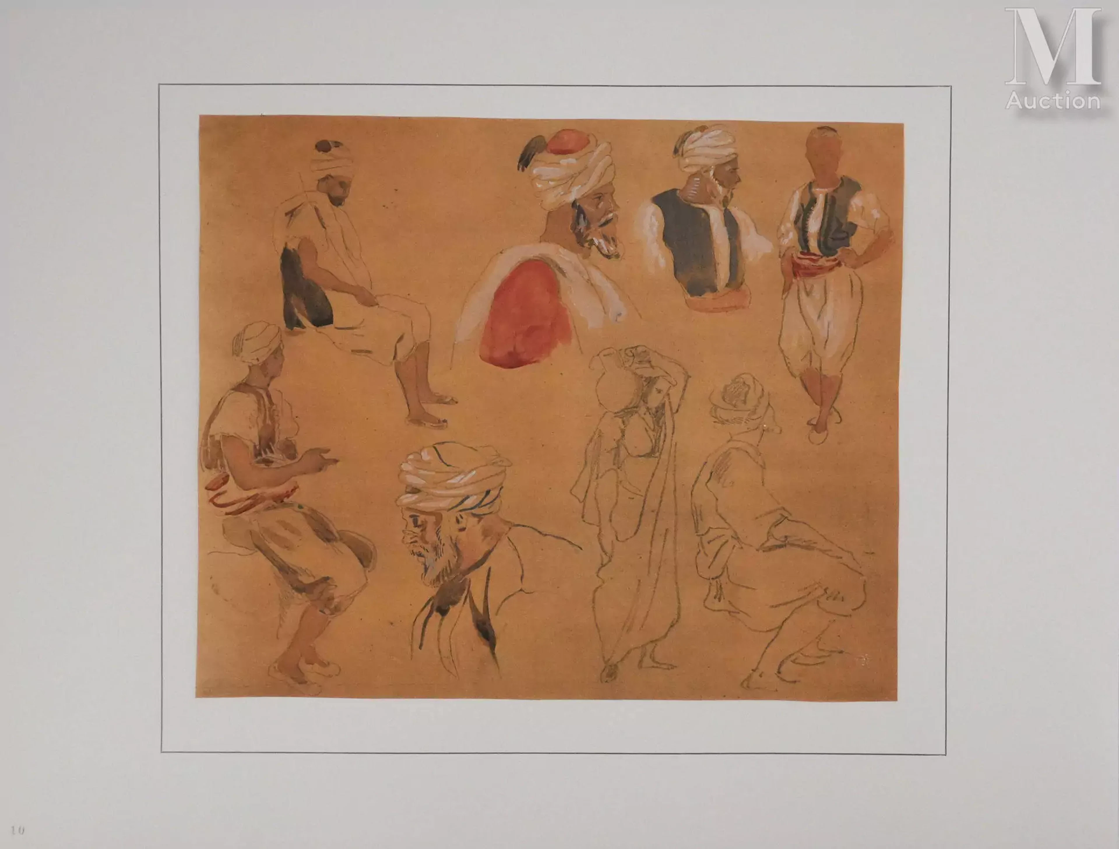 DELACROIX Eugène Silhouettes masculines (planche 10), 1928