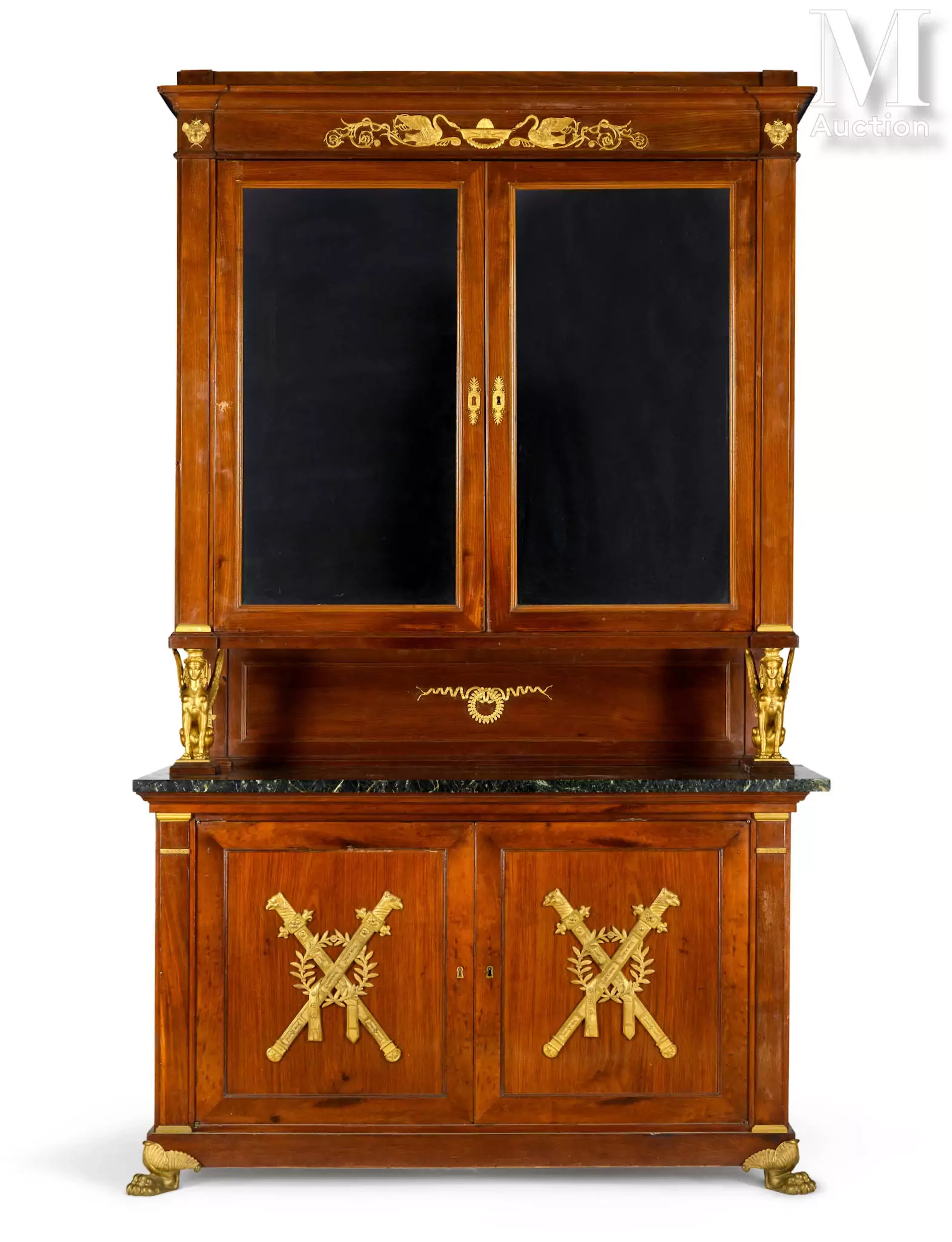 Buffet-bibliothèque deux corps du XIXe siècle