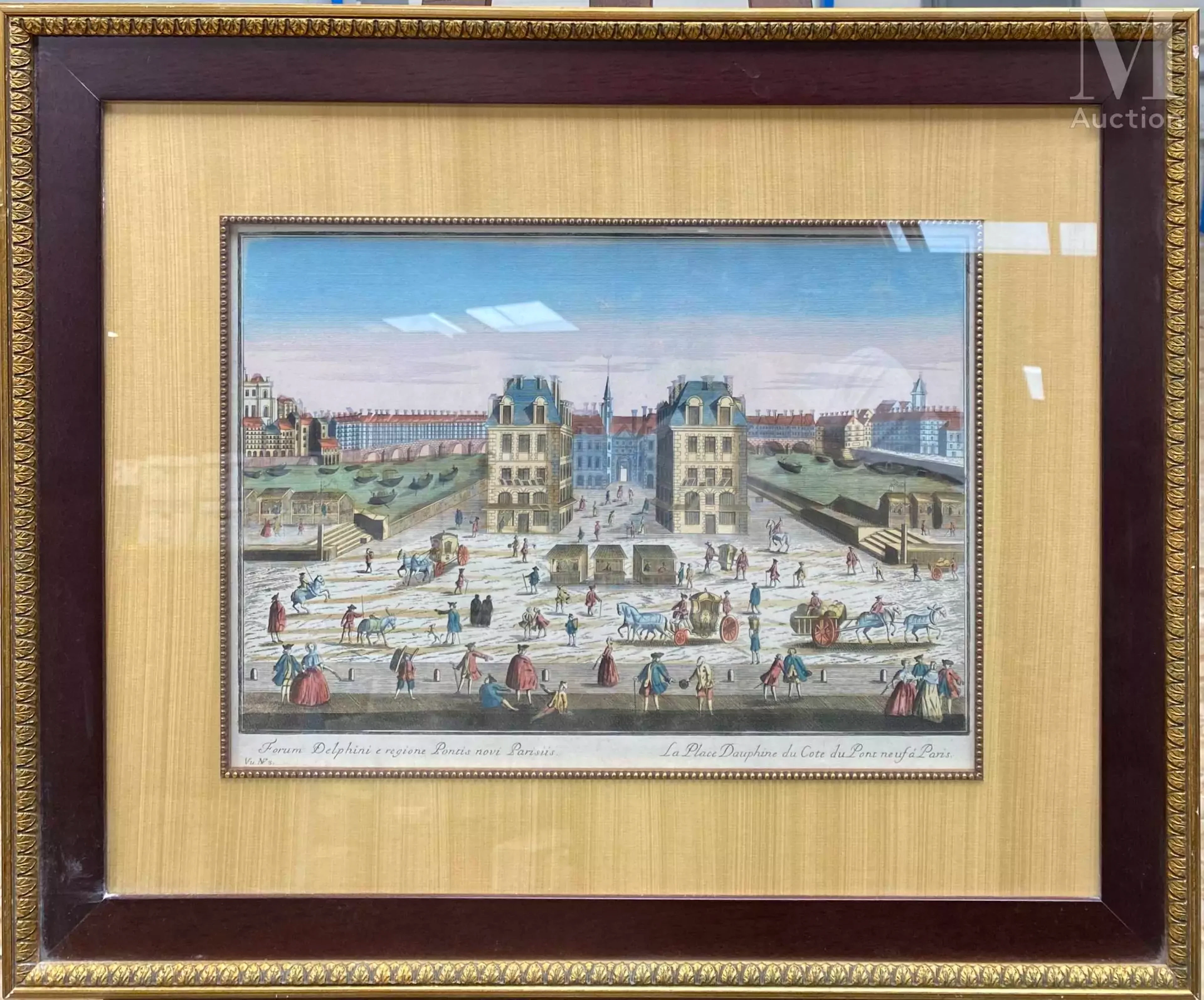Vue perspective La place Dauphine du côté du Pont neuf