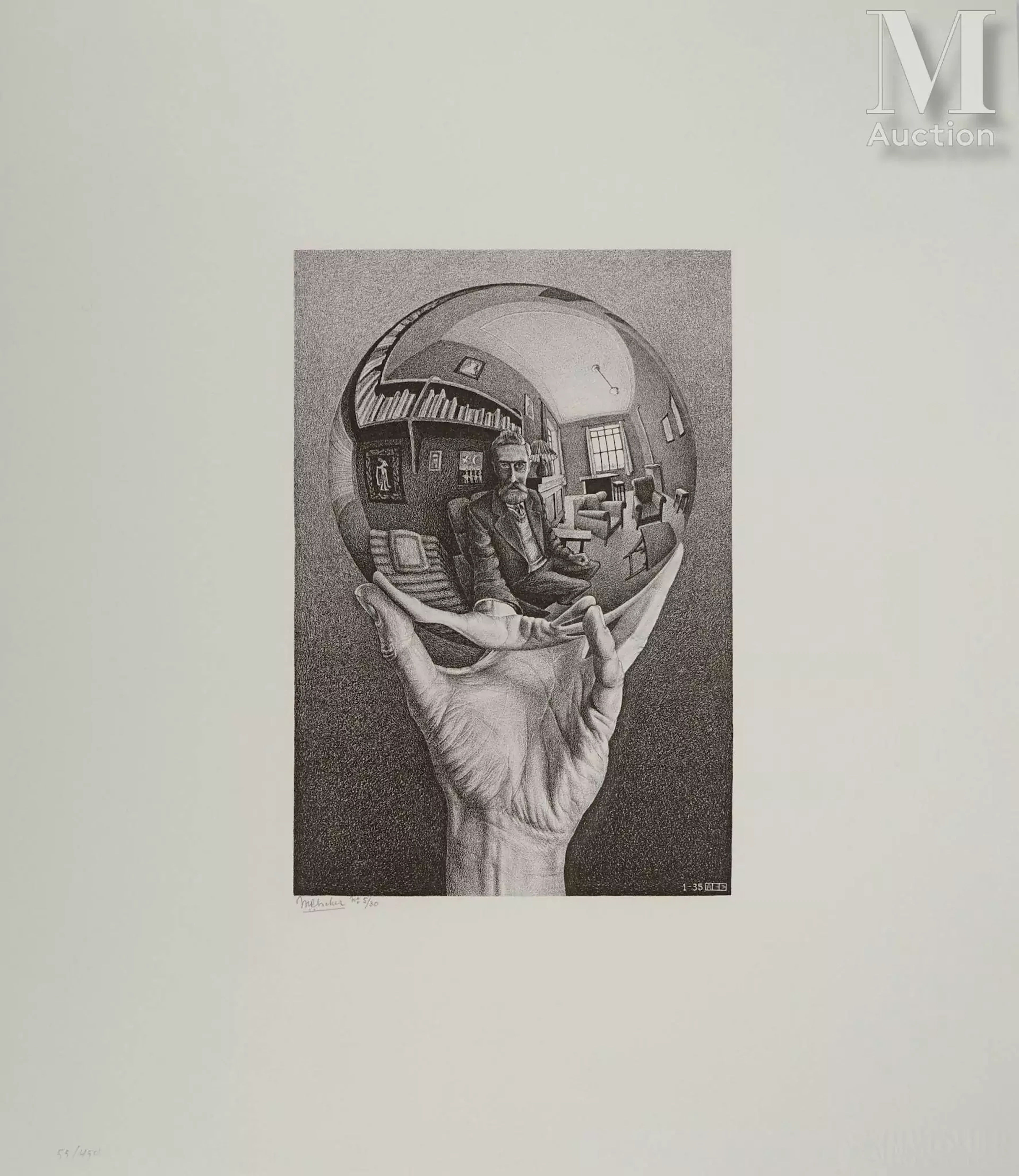 ESCHER Maurits Cornelis Main avec globe réfléchissant, 2008