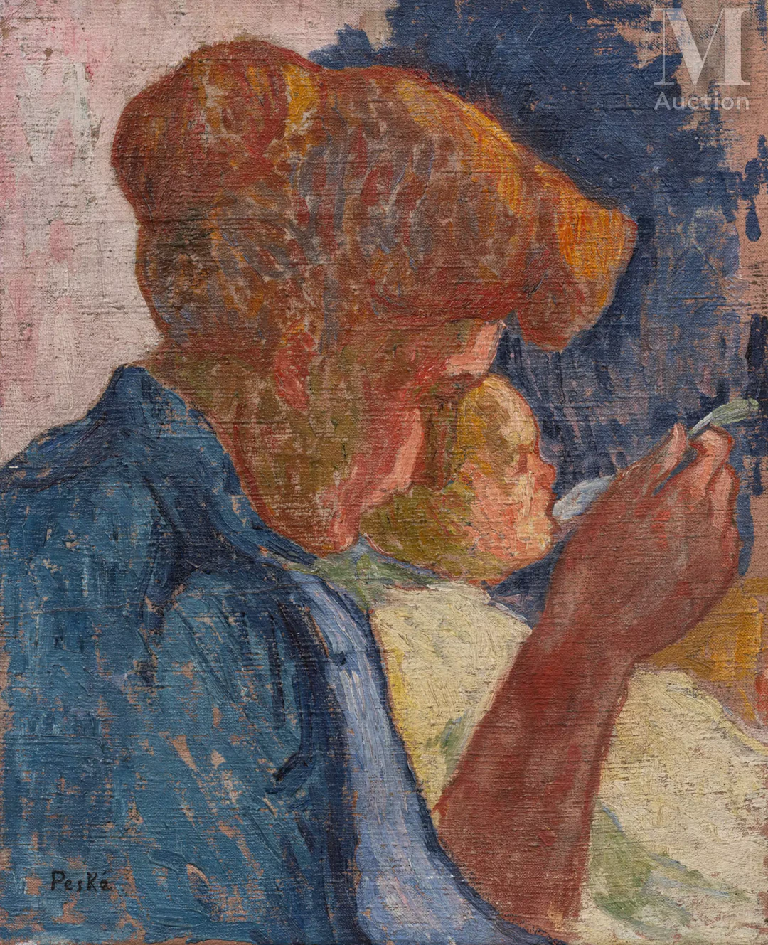 Jean Misceslas PESKE (Golta 1870 - Le Mans 1949) Le repas de Bébé